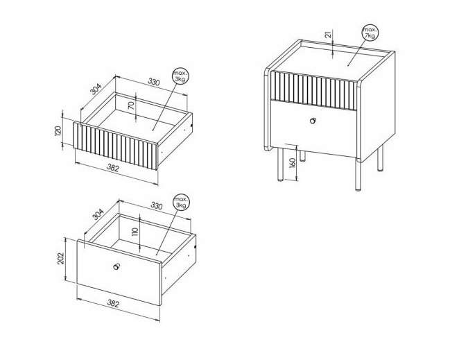 Mesa de cabeceira Tivsali 111
