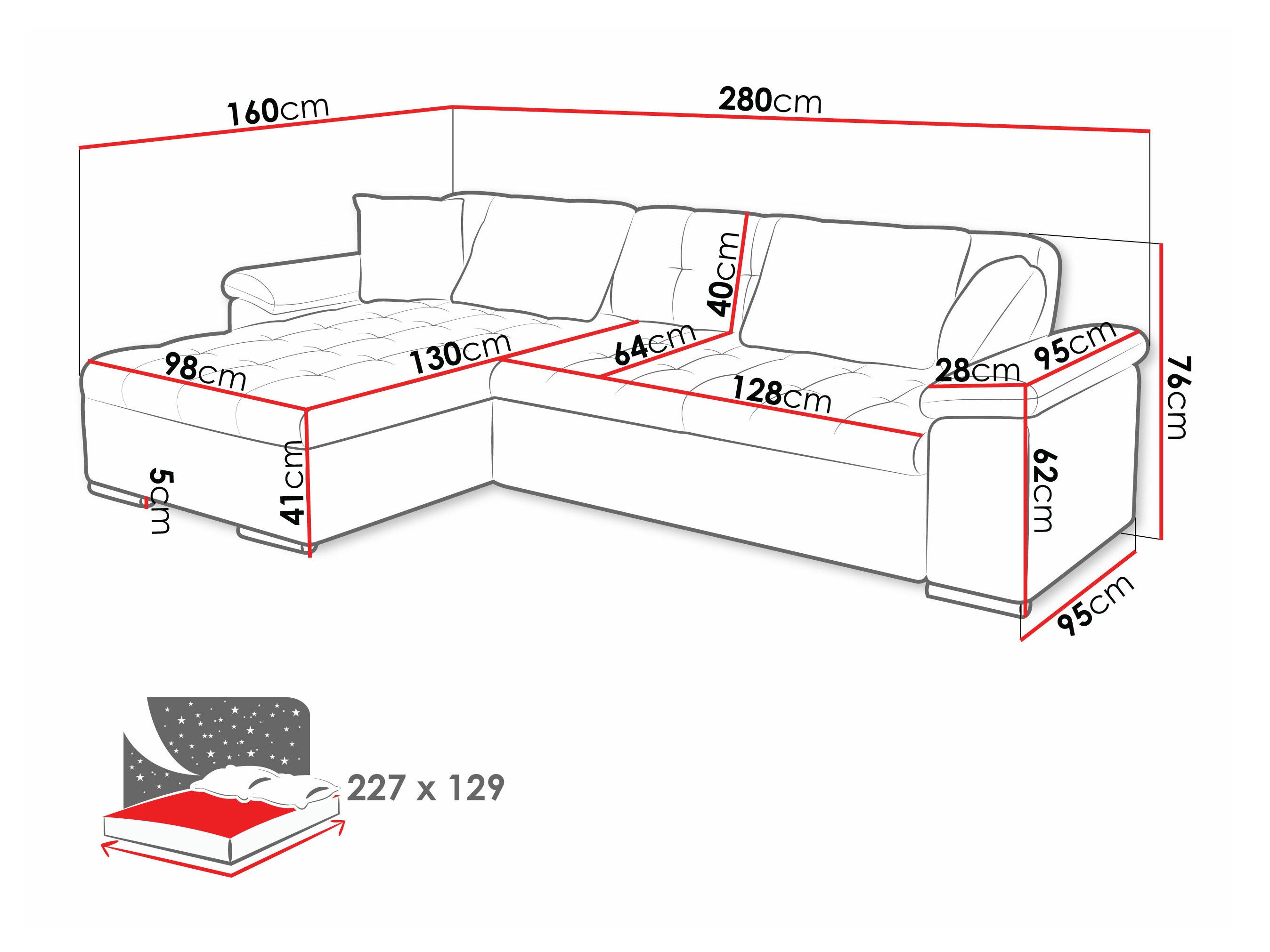 Sofá de canto Comfivo Mica I (Lux 06 + Lux 05)