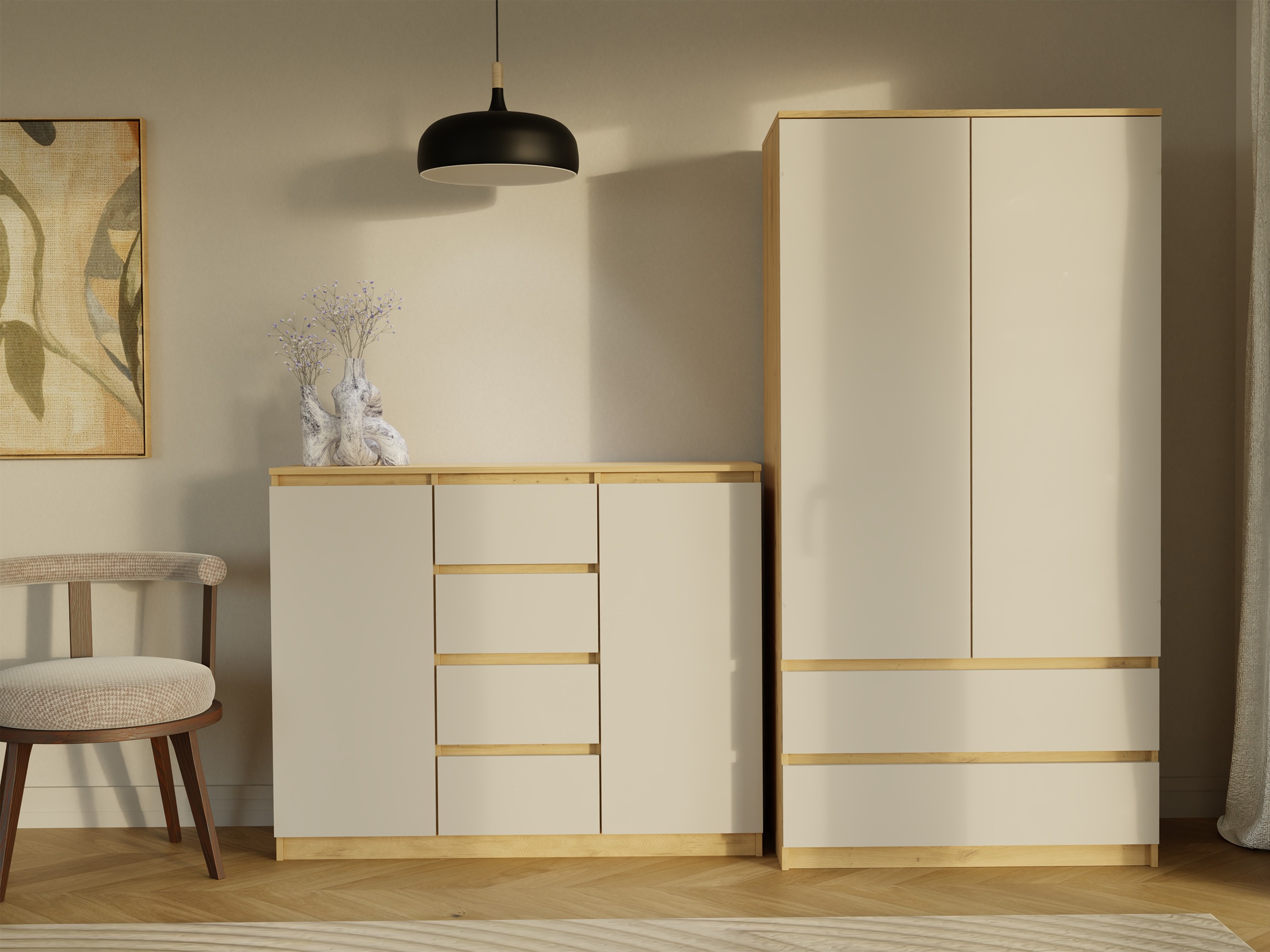 Cómoda Elbvelu 113 (Carvalho Artisan + Caxemira)