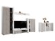 Conjunto para sala de estar Tucson 106 (Branco + Cimento)