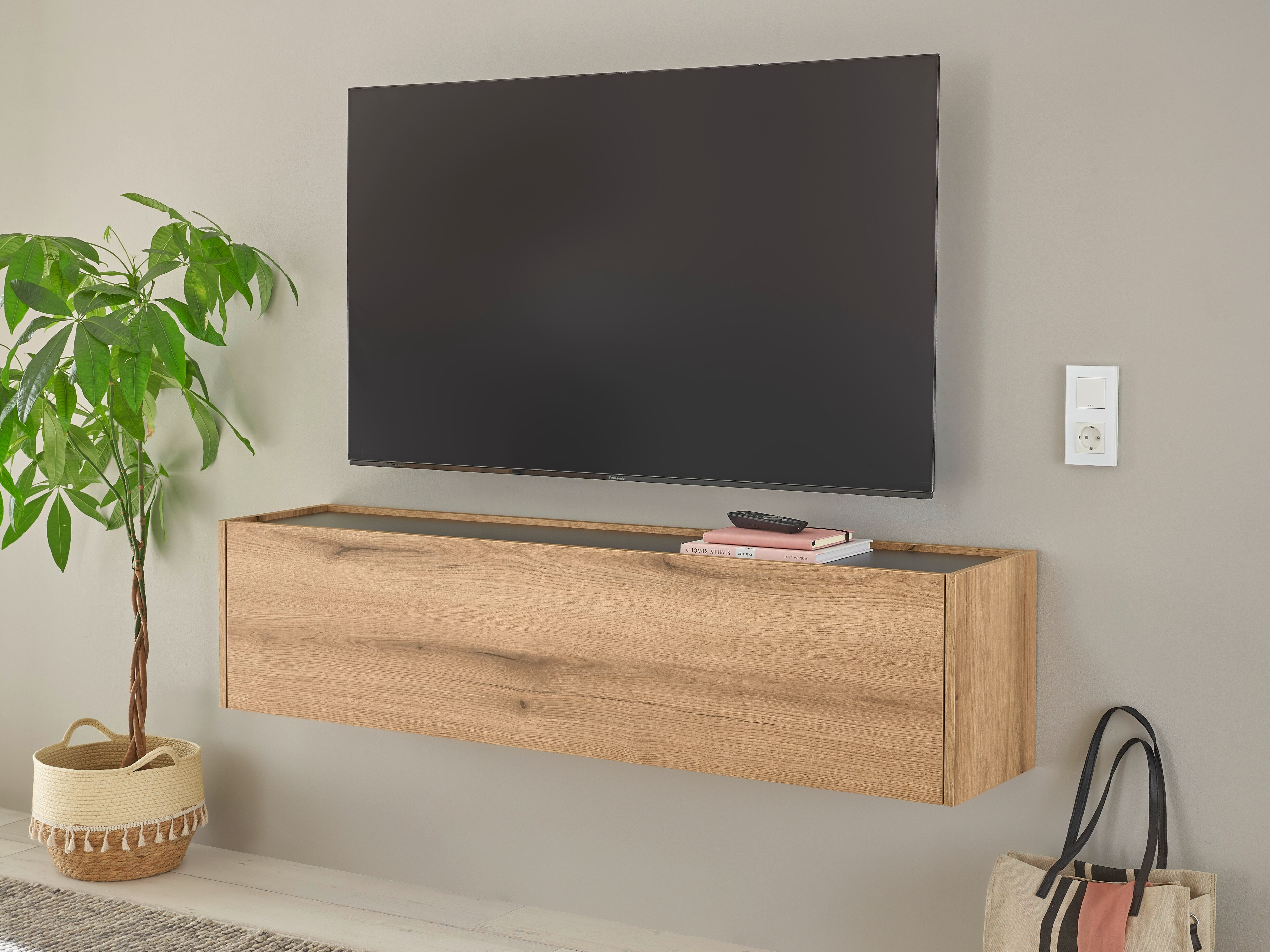 Móvel de TV Elbsori 108 (Carvalho + Antracite)