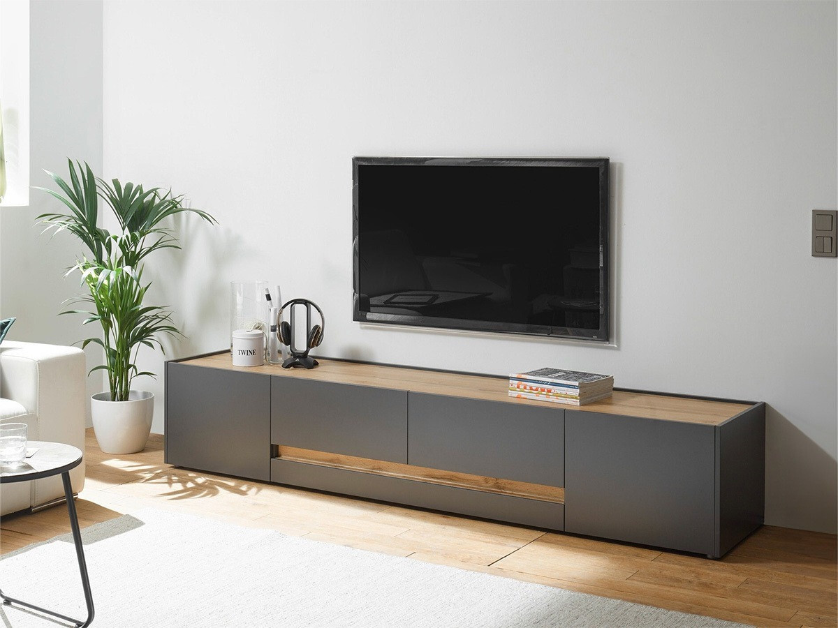 Móvel de TV Elbsori 116 (Antracite + Carvalho wotan)