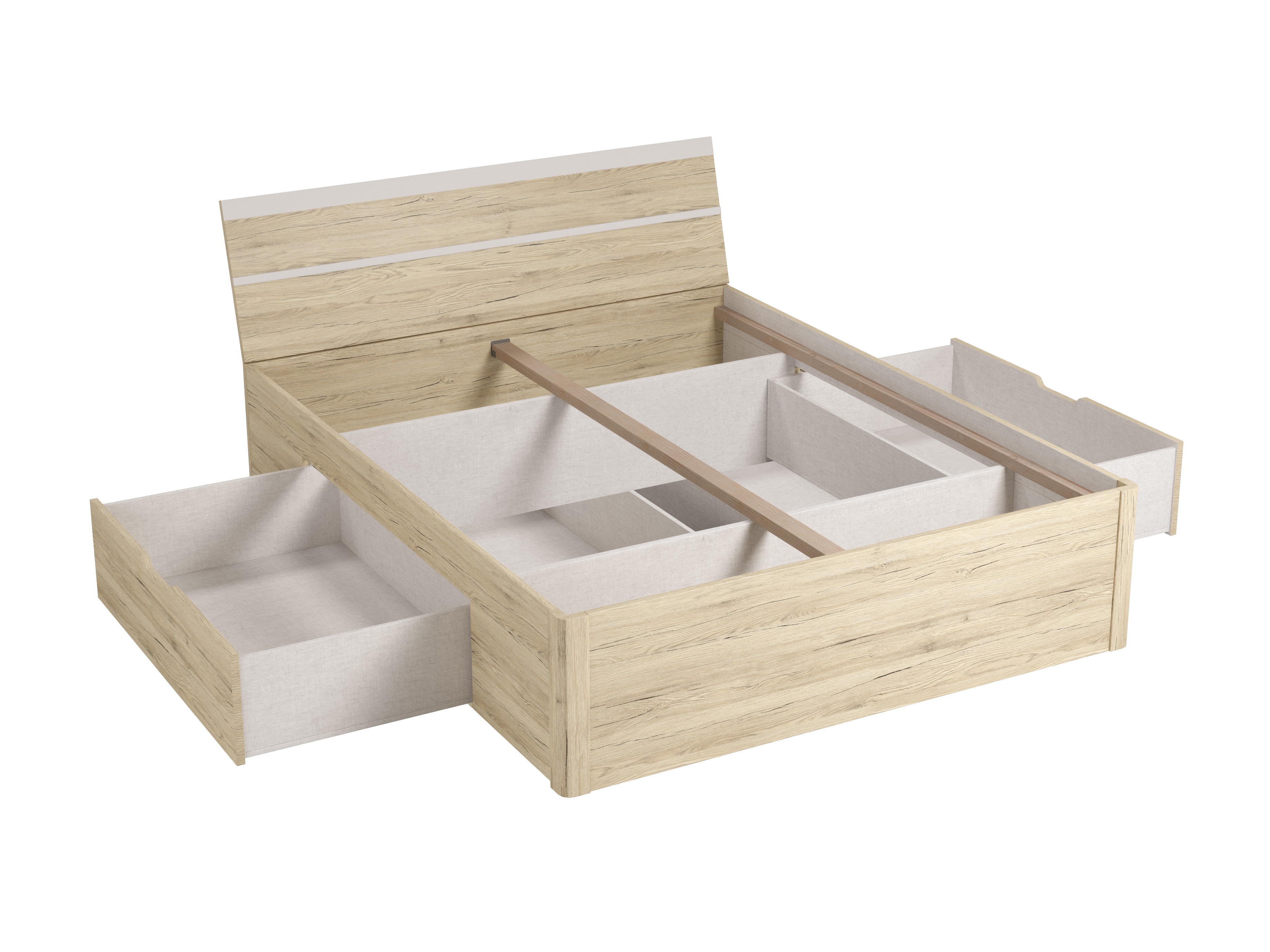 Cama Melvele 103 (Carvalho de san remo + Branco)