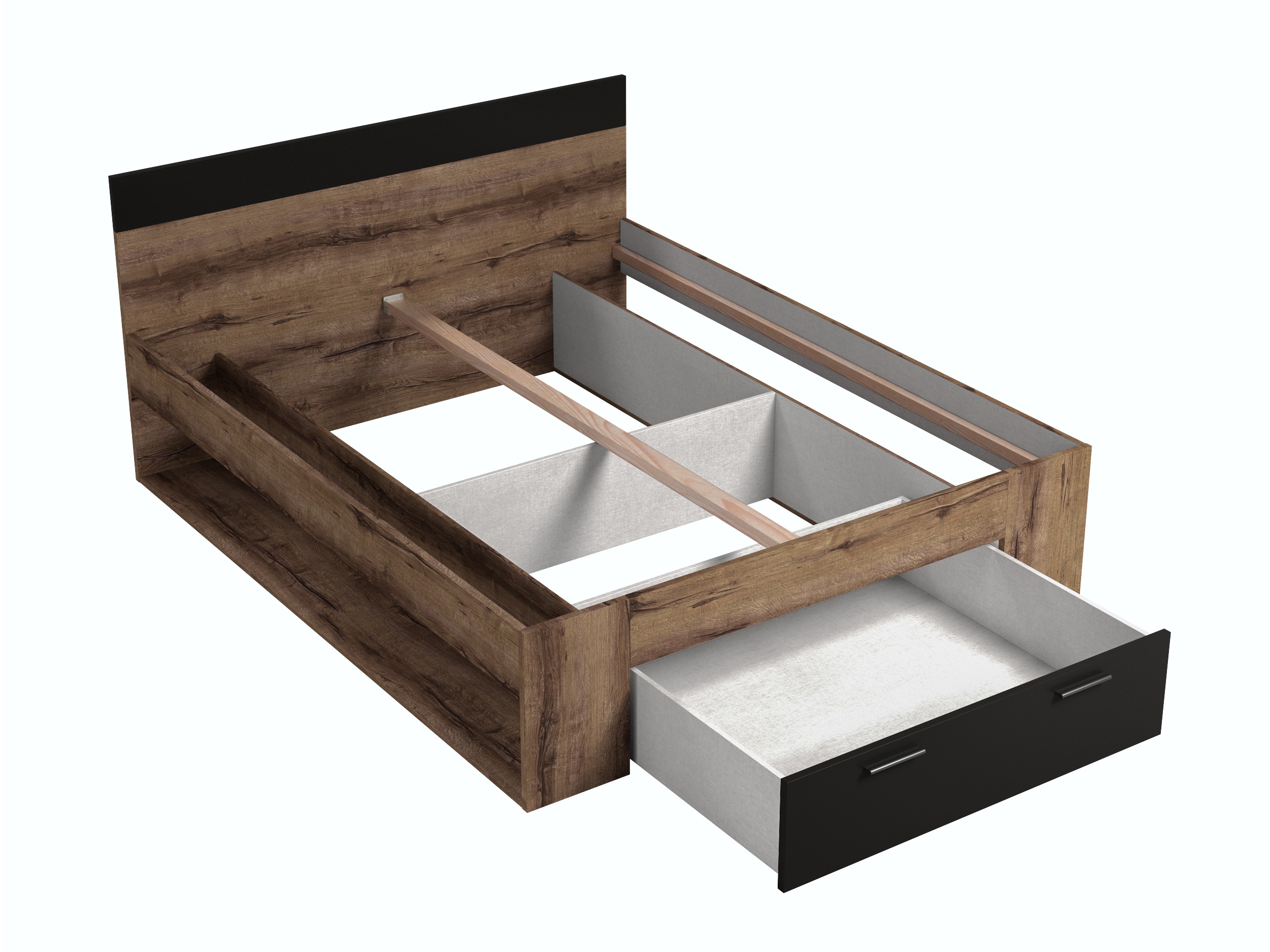 Cama Melvele 108 (Carvalho do Monastery + Preto)