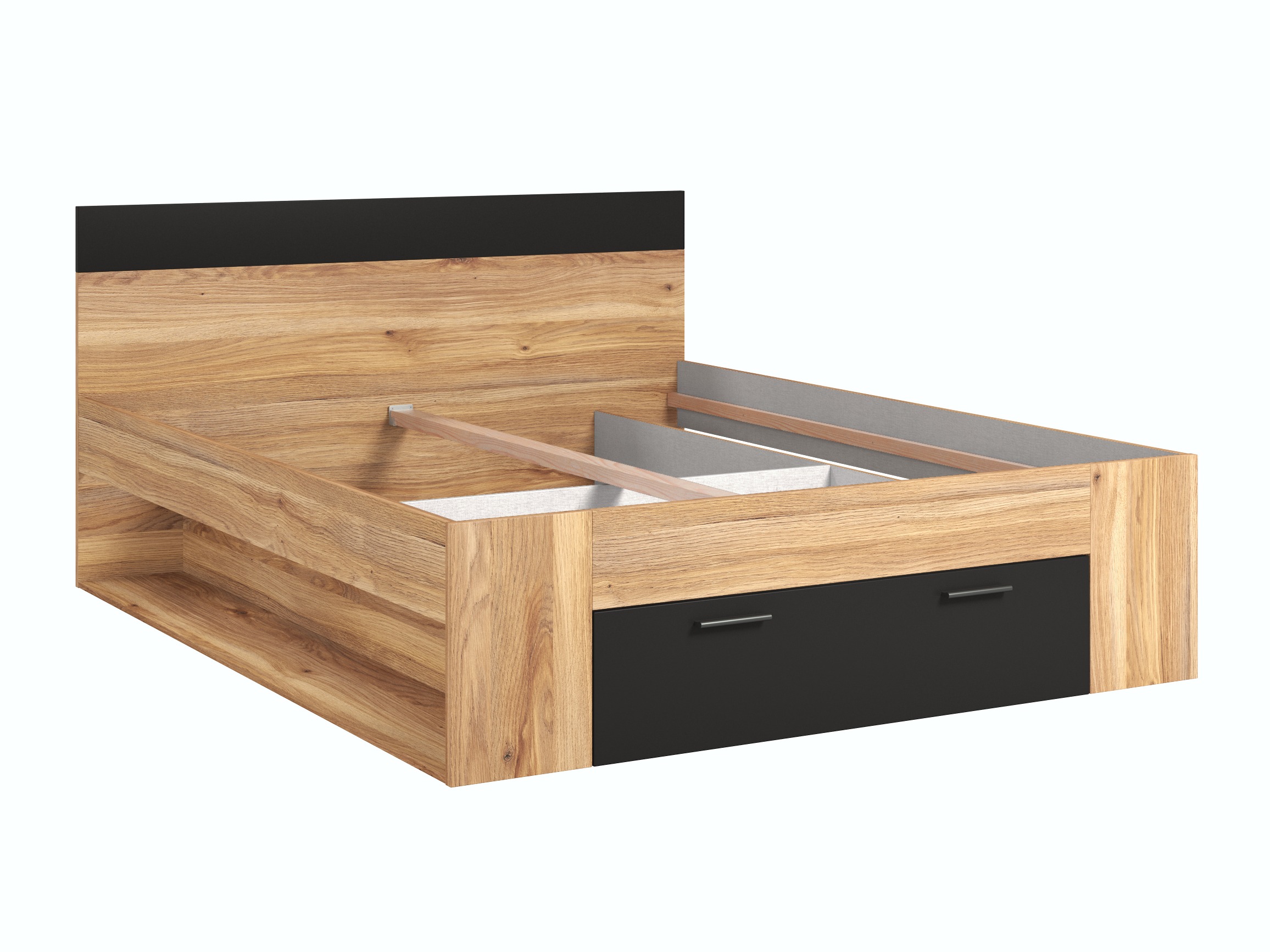 Cama Melvele 108 (Carvalho + Preto)