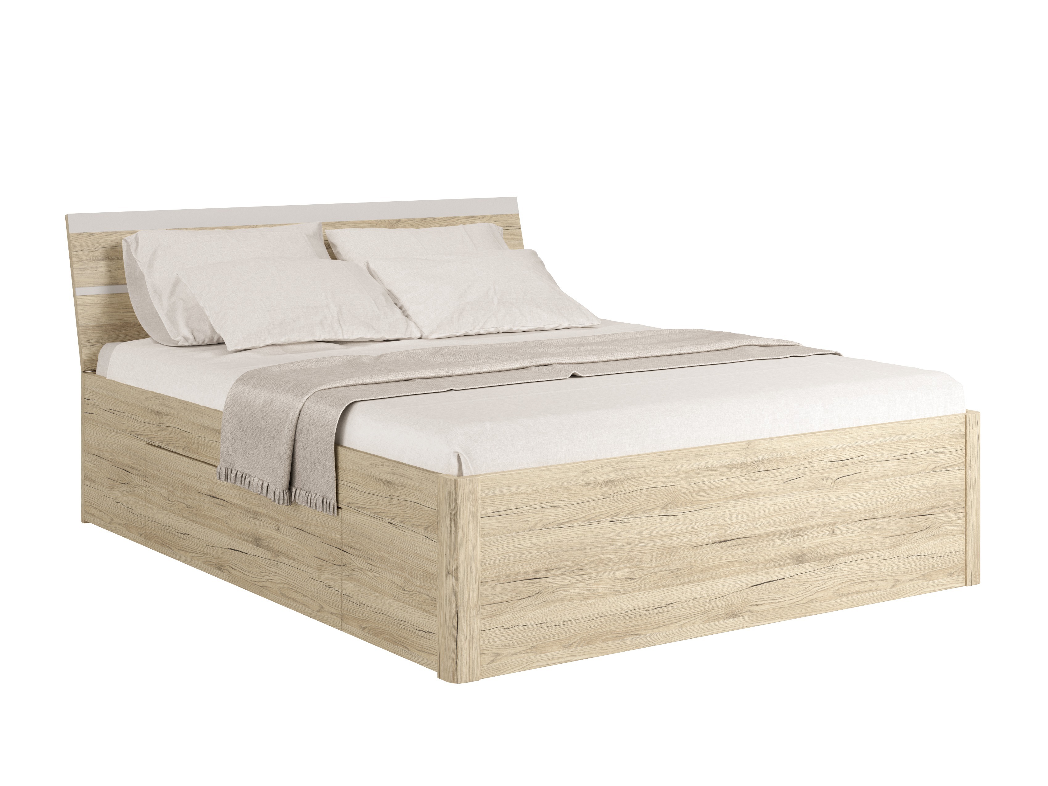 Cama Melvele 112 (Carvalho de san remo + Branco)