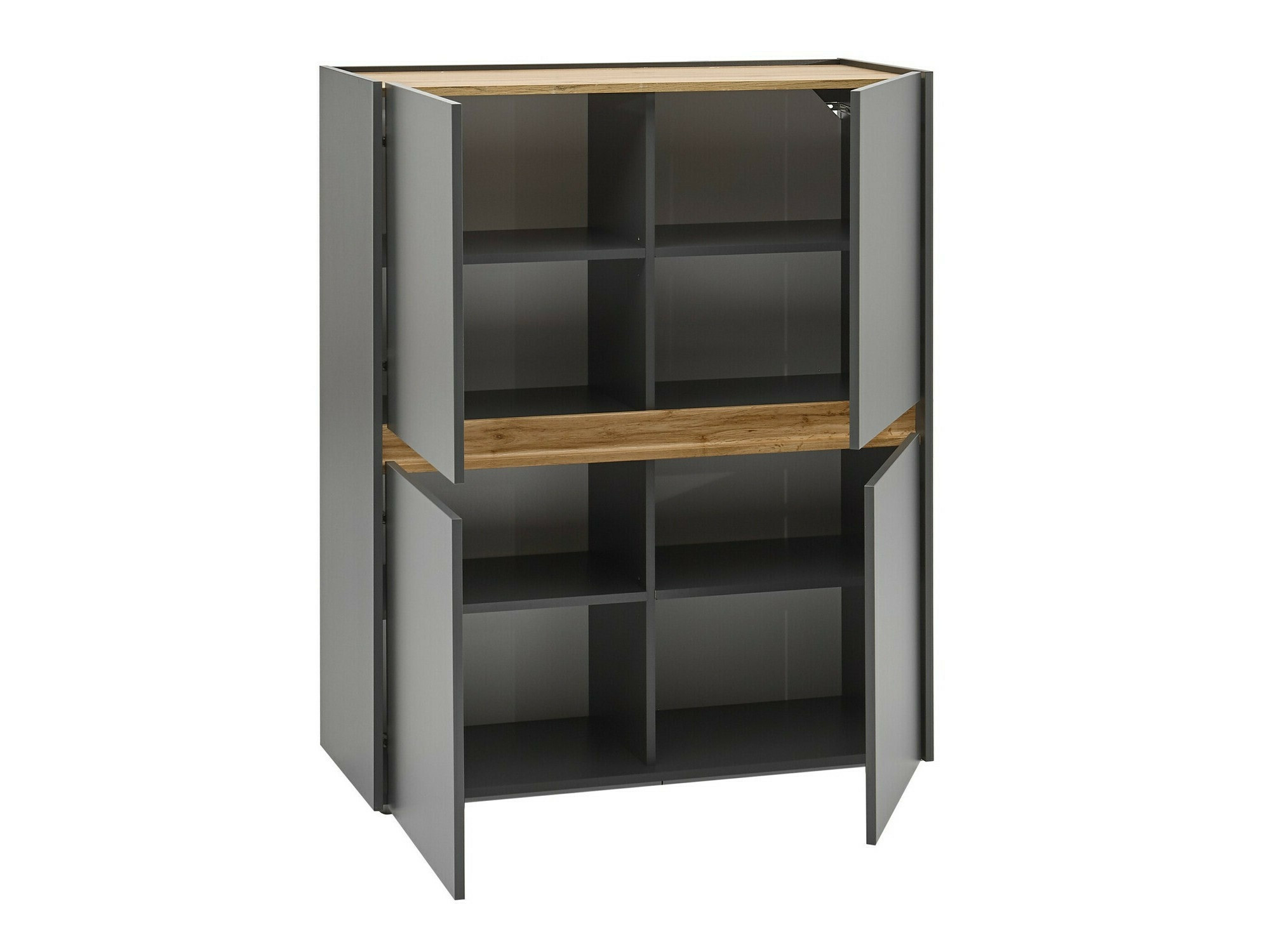 Conjunto para sala de estar Elbsori 127 (Antracite + Carvalho wotan)