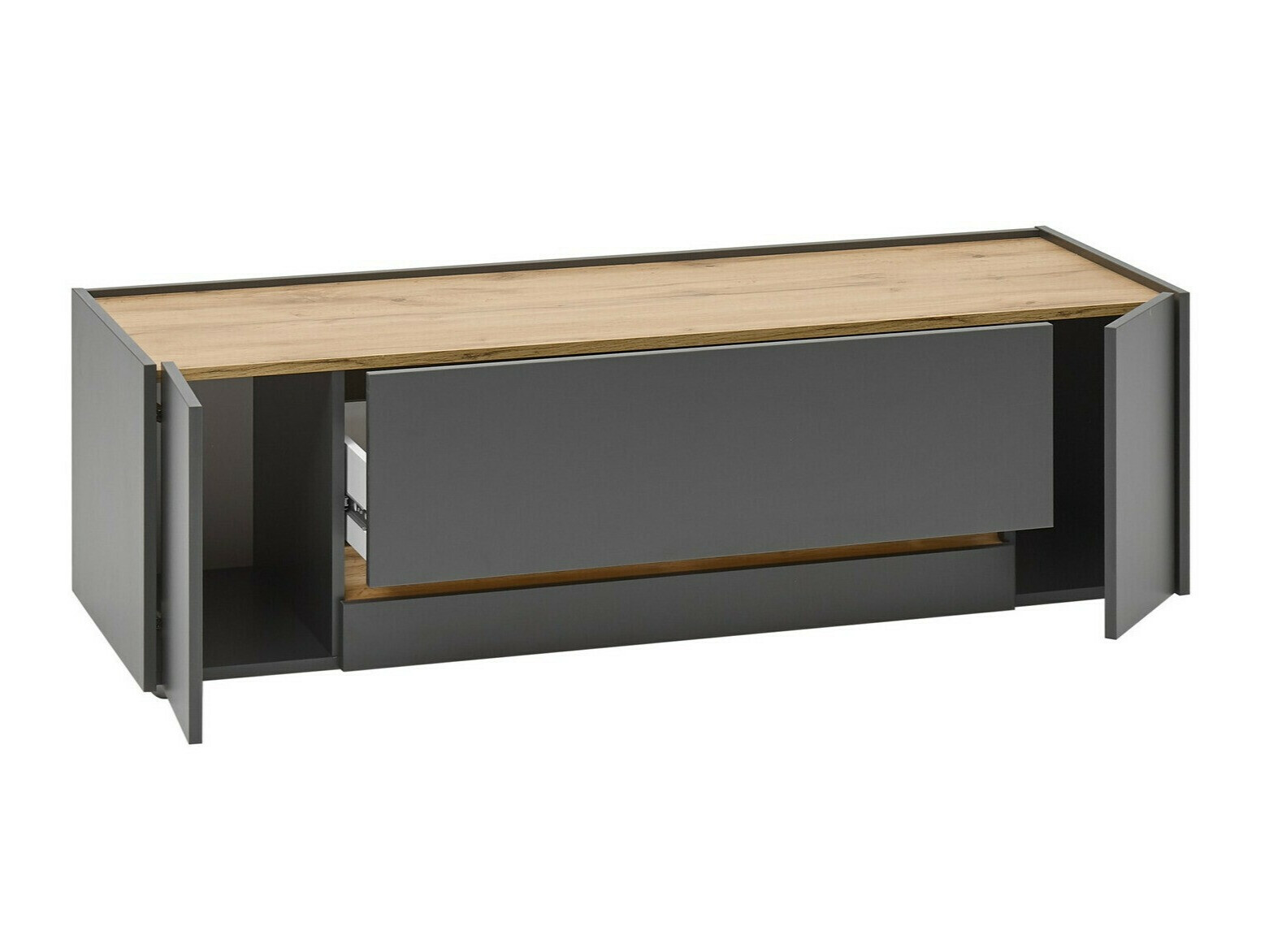 Conjunto para sala de estar Elbsori 128 (Antracite + Carvalho wotan)