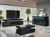 Conjunto para sala de estar Monfero 106 (Preto + Preto brilhante)
