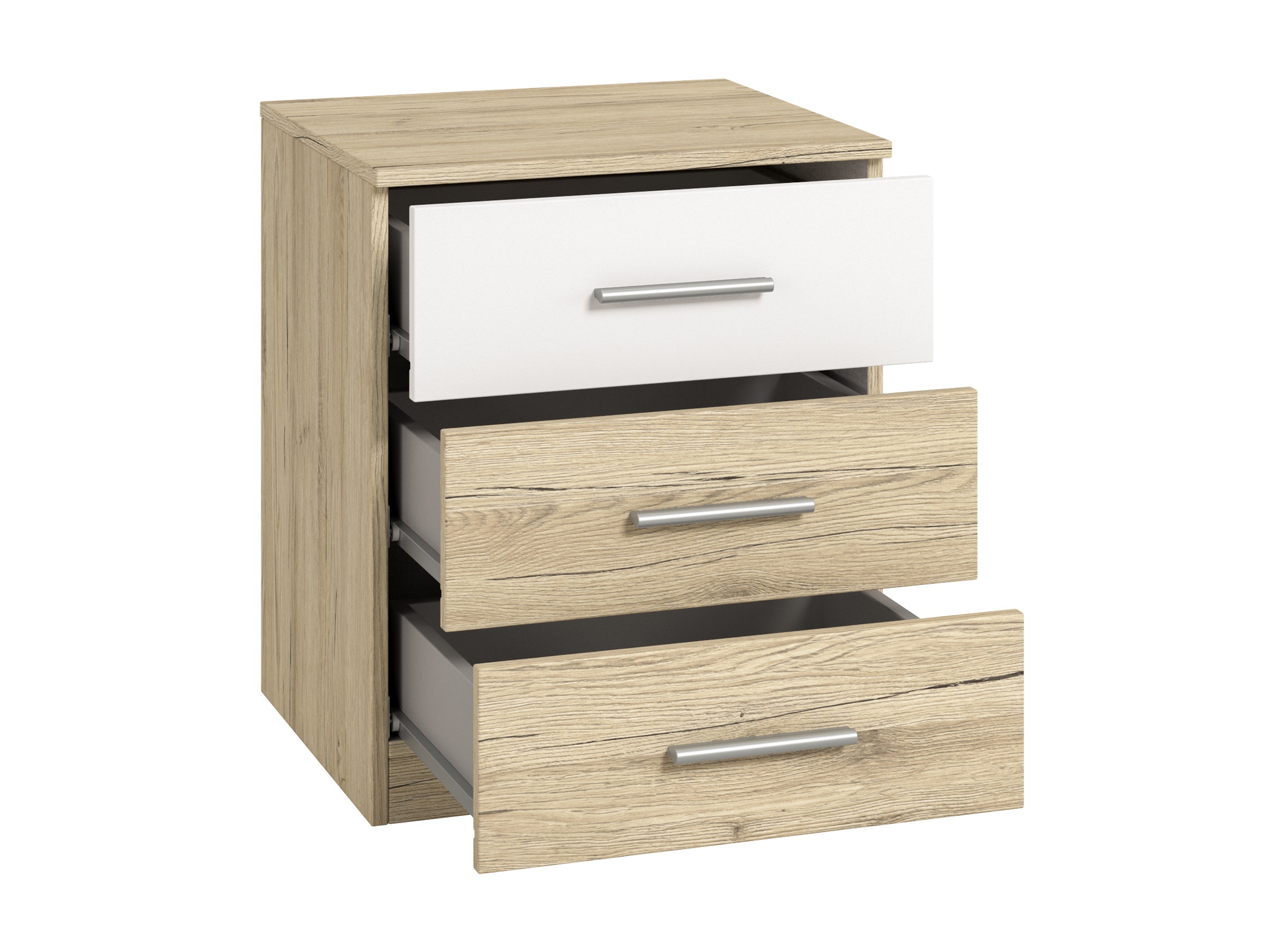 Mesa de cabeceira Melvele 100 (Carvalho de san remo + Branco)