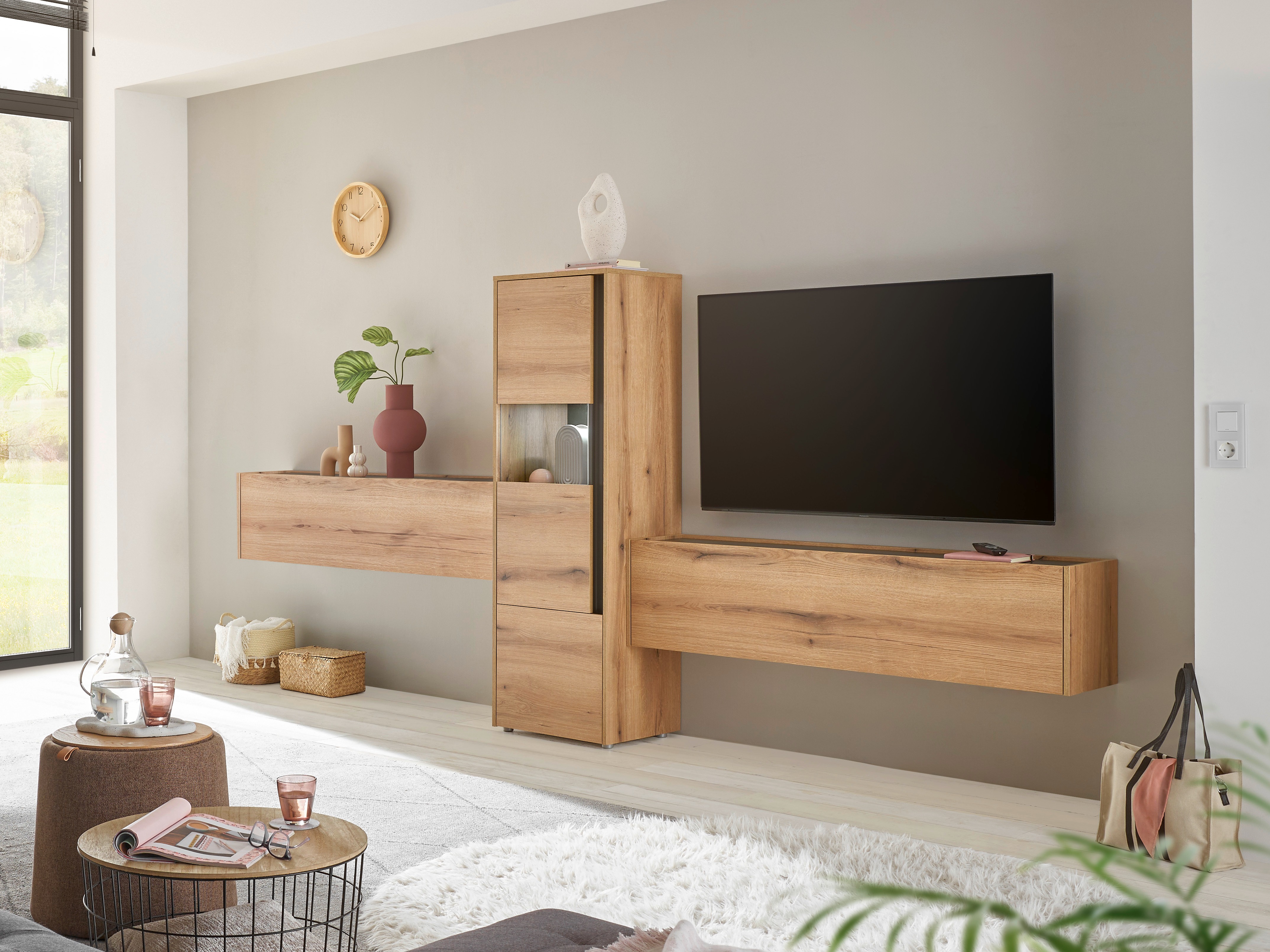 Conjunto para sala de estar Elbsori 122 (Carvalho + Antracite)