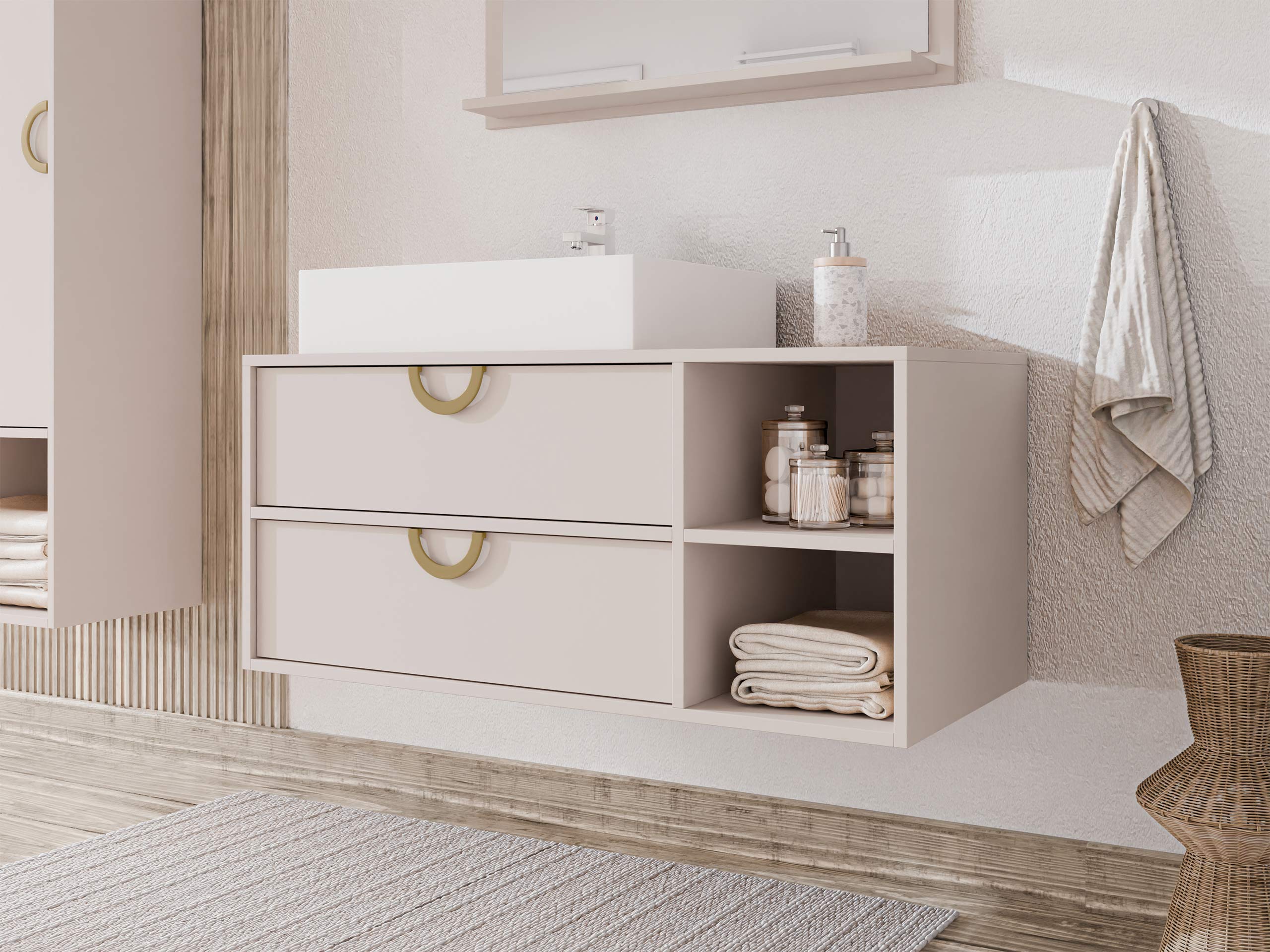 Armário suspenso para casa de banho para lavatório Sodalis (Caxemira)