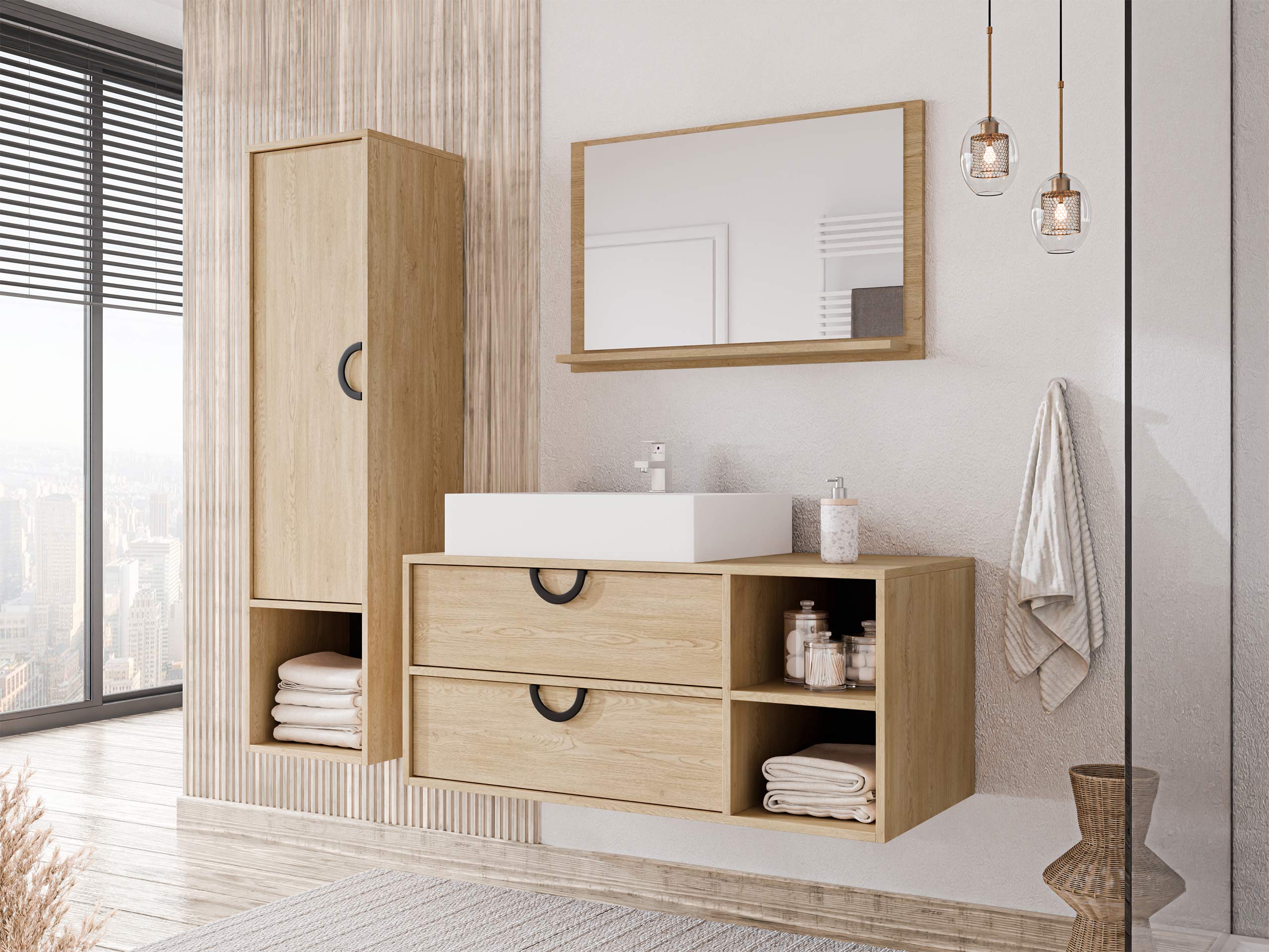 Conjunto para casa de banho Providence 196 (Carvalho)