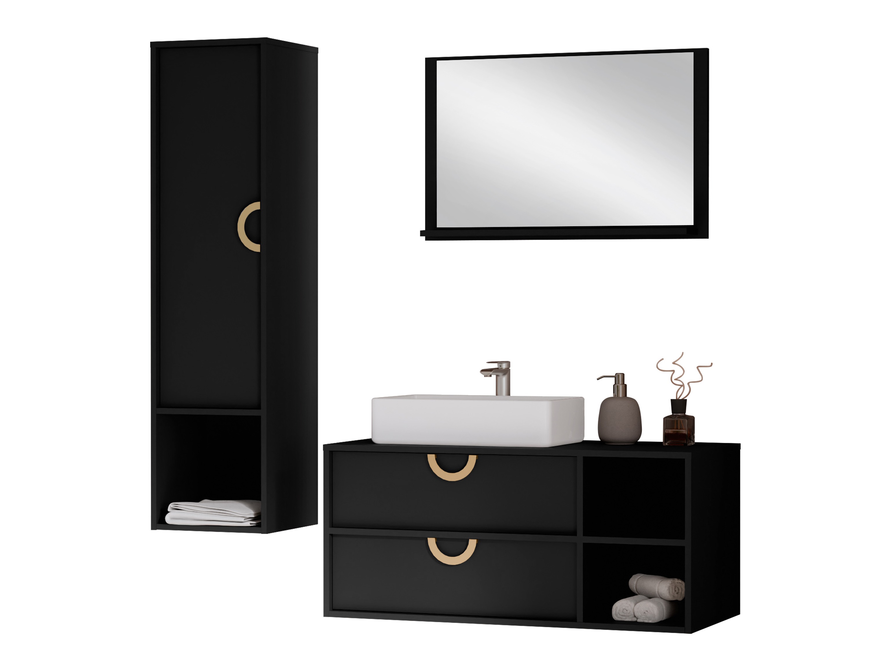 Conjunto para casa de banho Sodalis (Preto)
