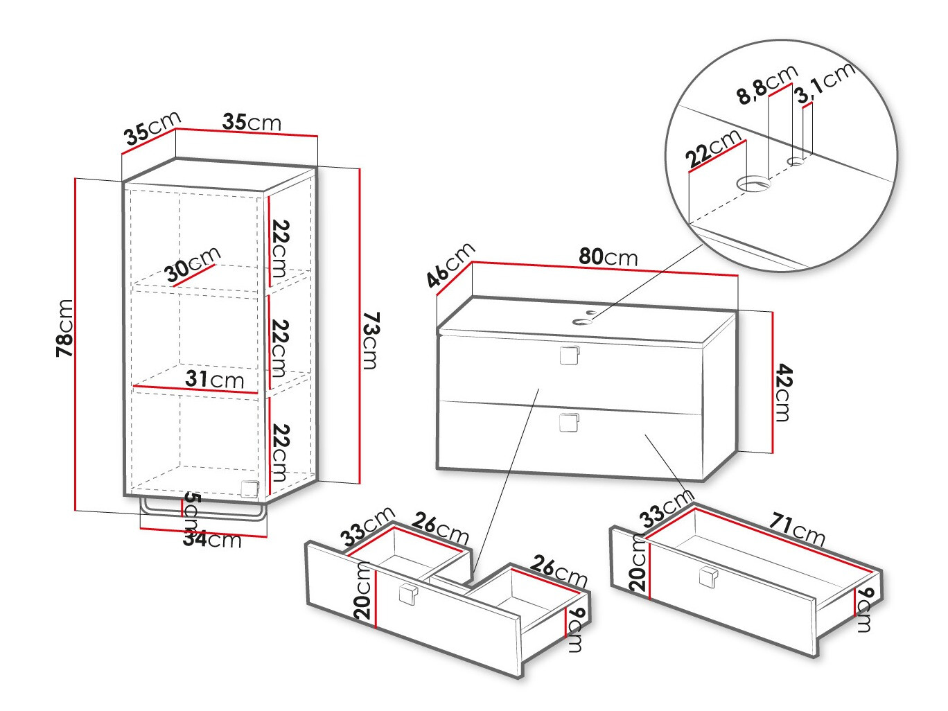 Conjunto para casa de banho SP6042