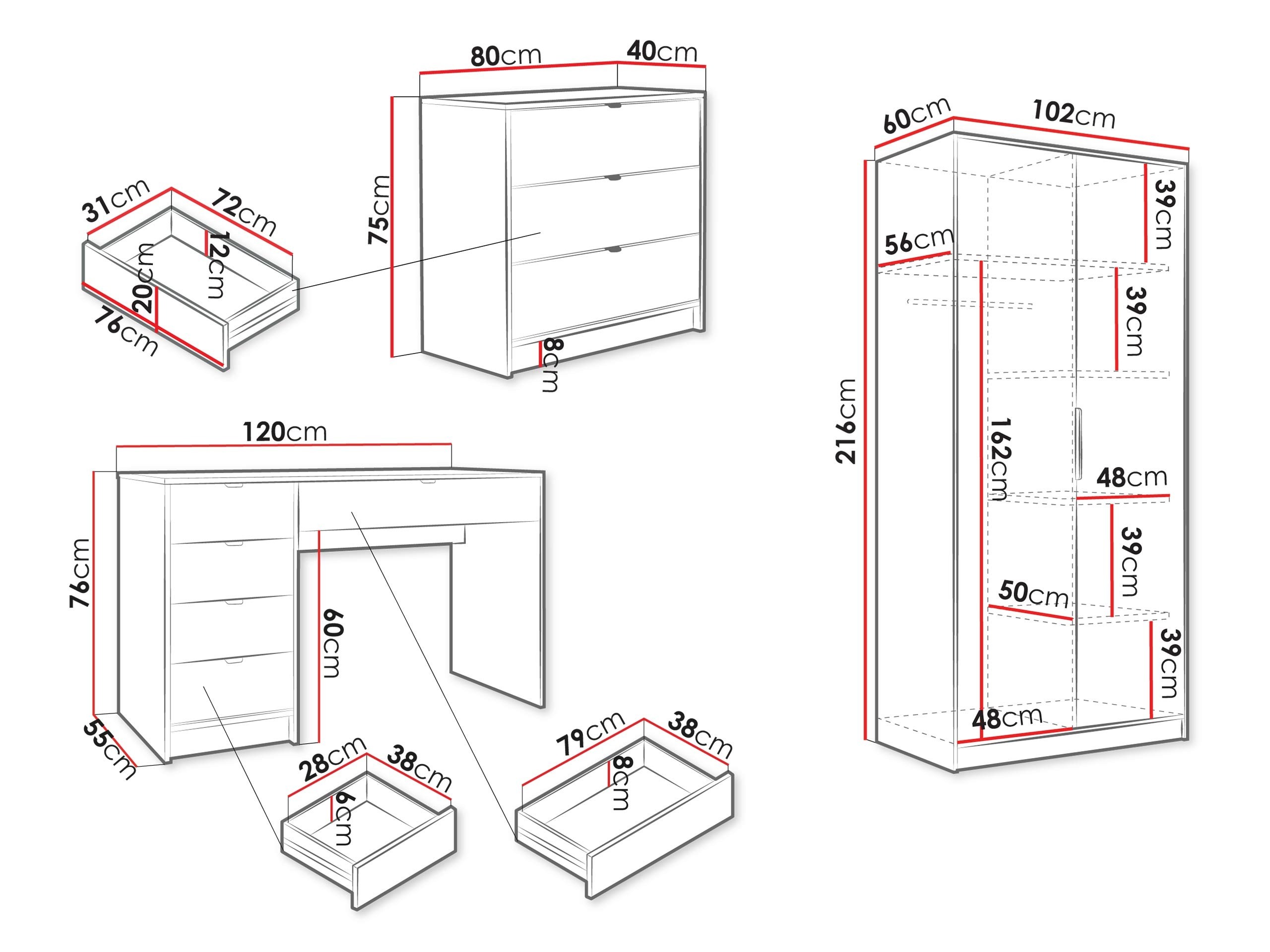 Conjunto para escritório em casa Comfivo Larmire 123 (Bege)