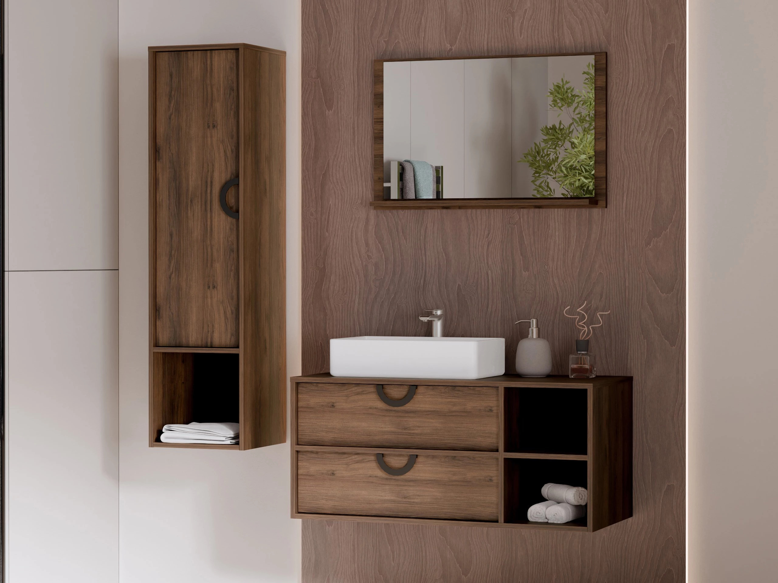 Conjunto para casa de banho Sodalis (Nogueira)