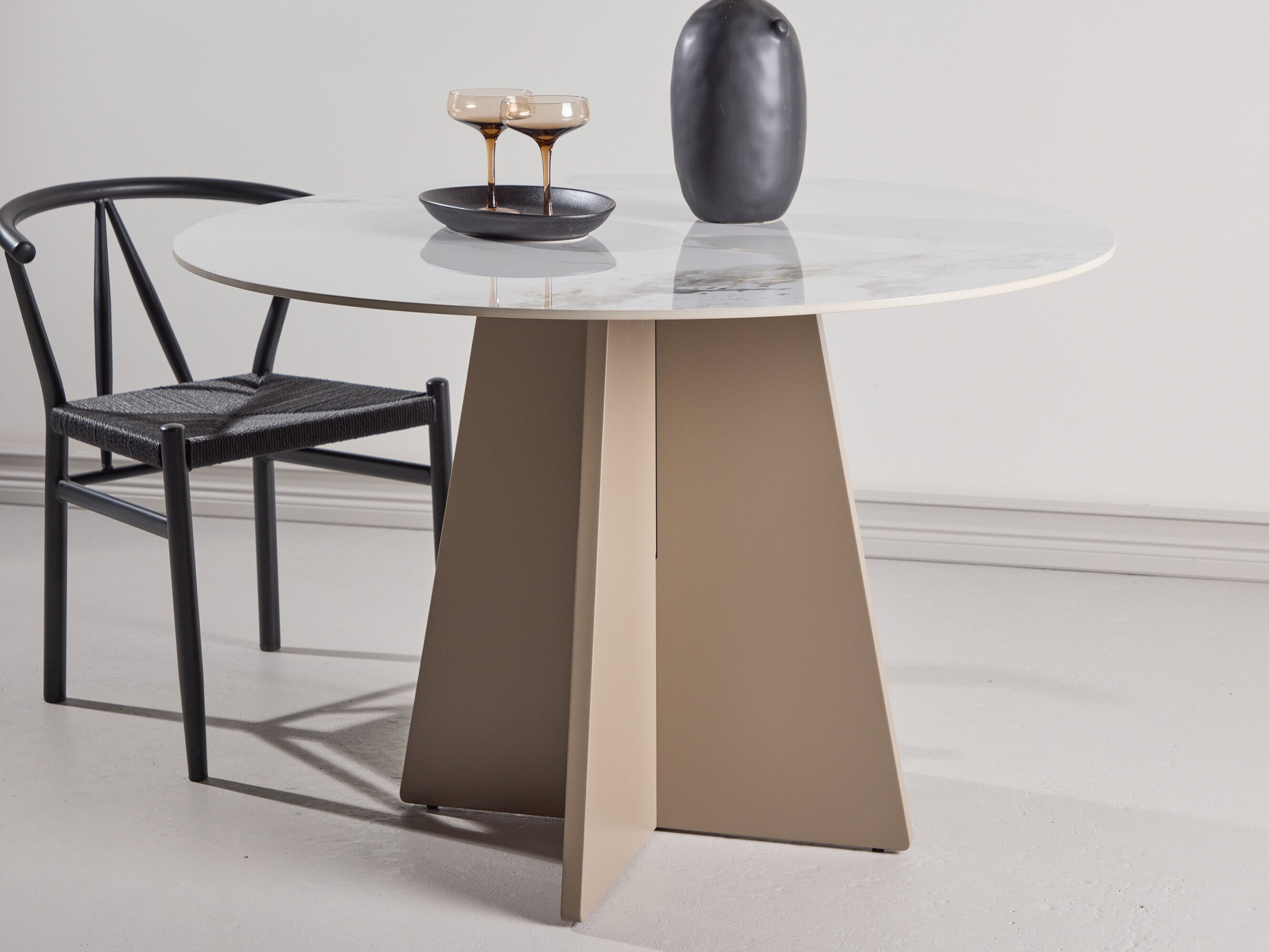 Mesa Dallas 4451 (Marmore branco + Bege)