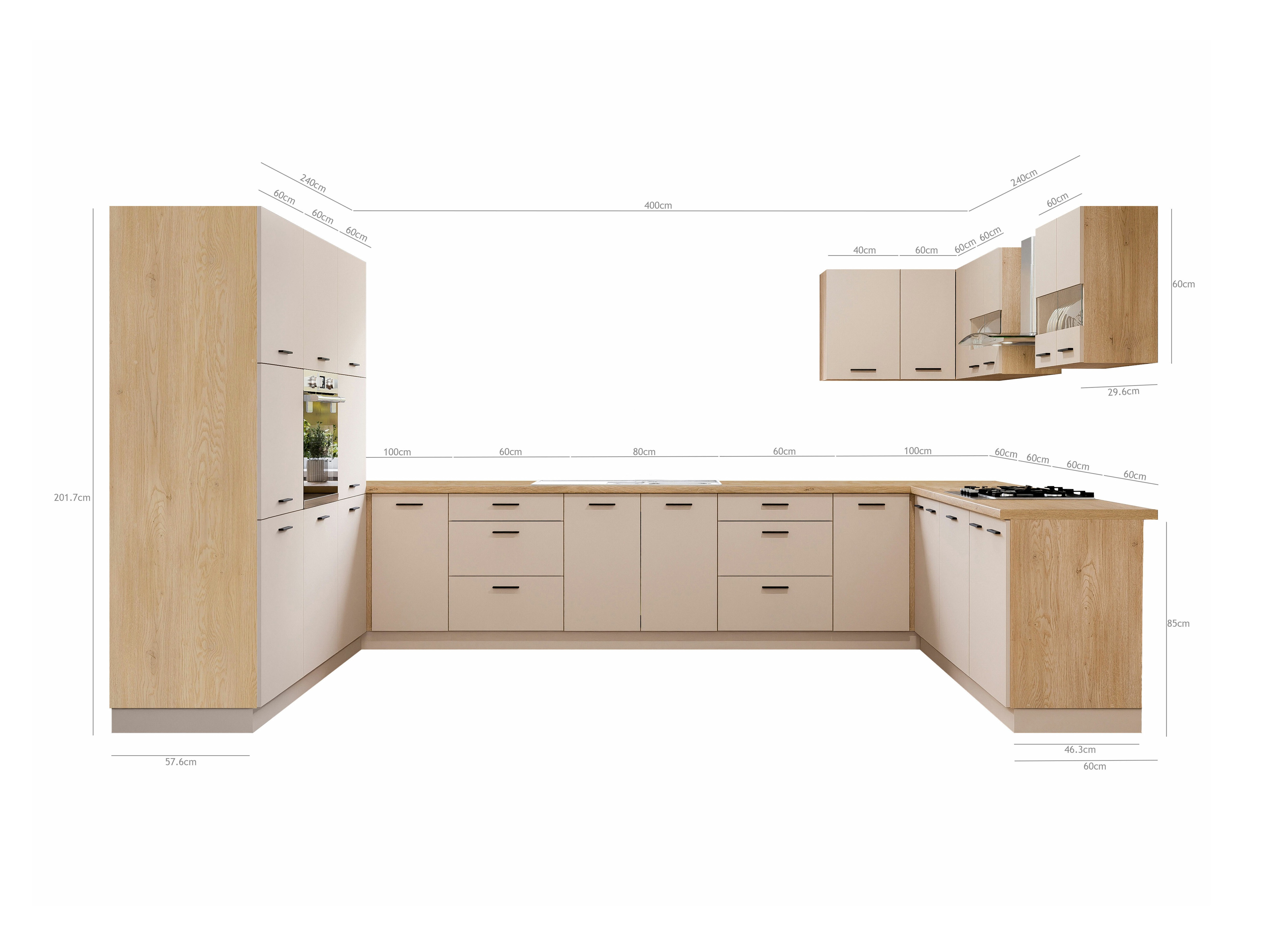 Conjunto de cozinha modular Ati Cashmere 134