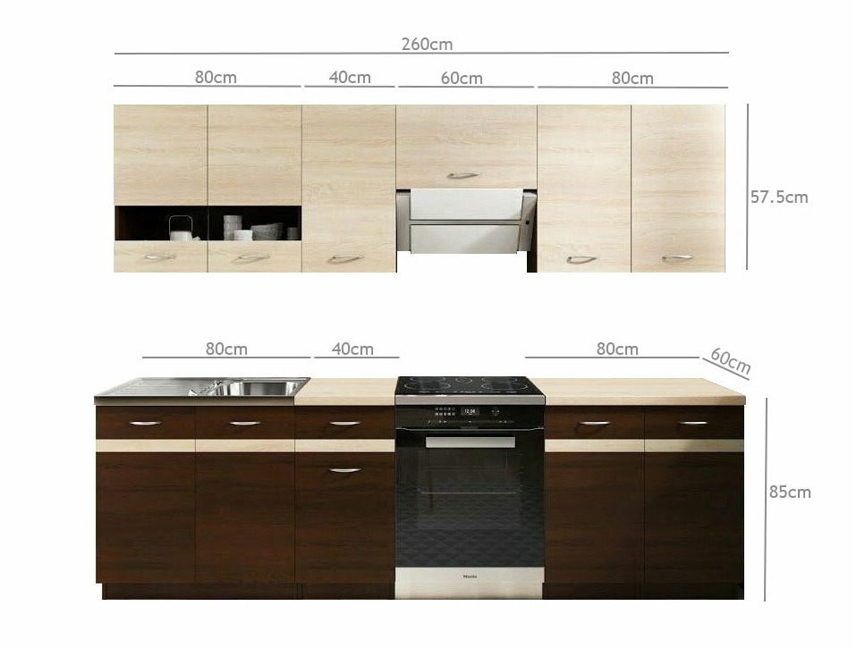 Conjunto de cozinha modular Eli Dark 113