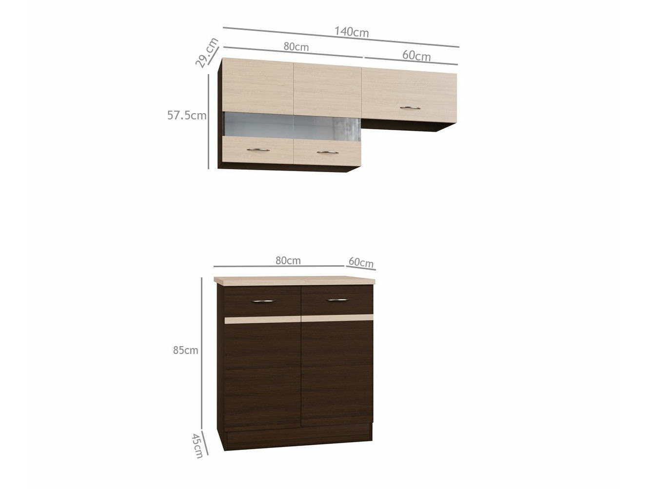 Conjunto de cozinha modular Eli Dark 116