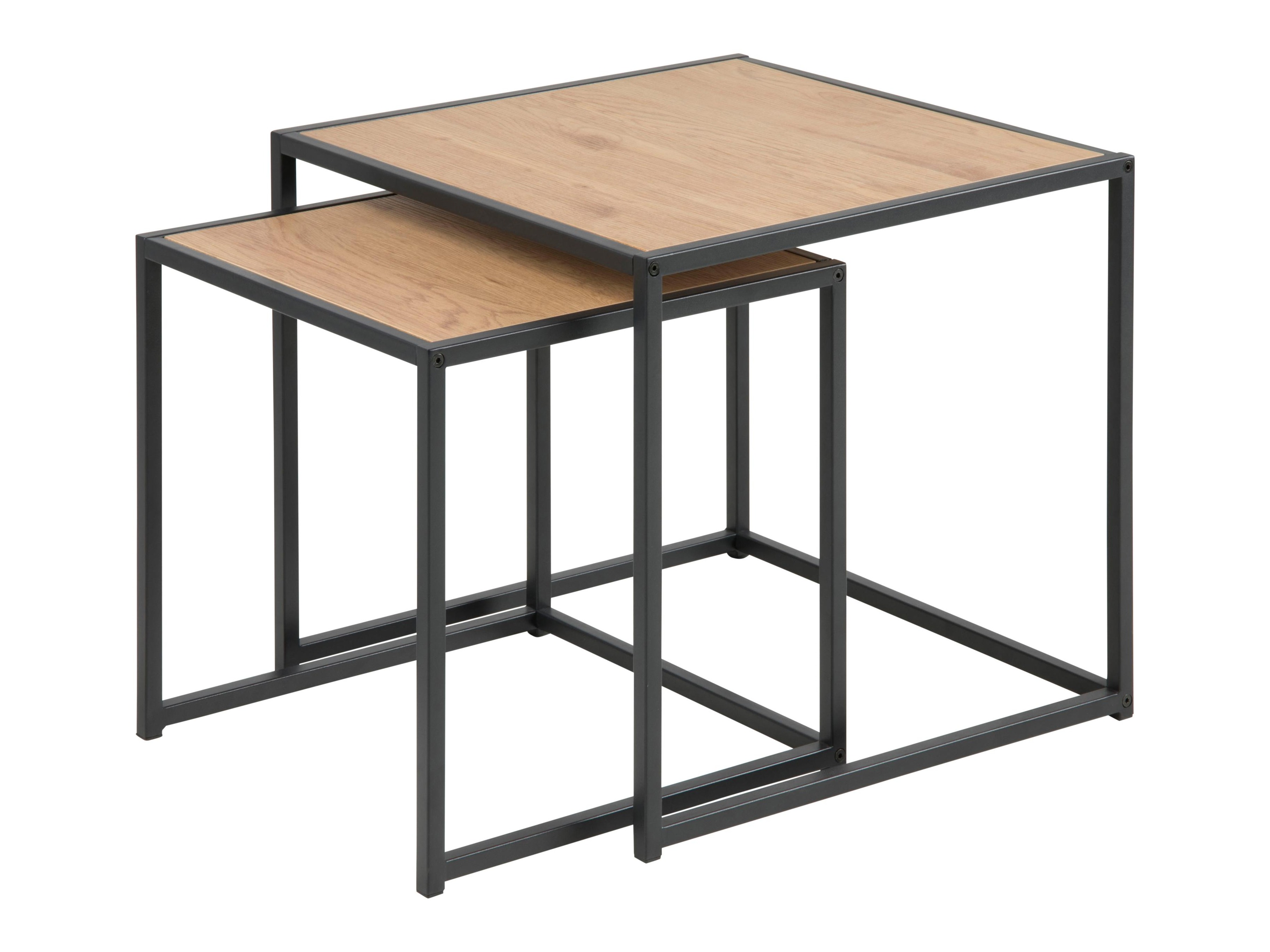 Conjunto de mesas de apoio Norsica 461 (Carvalho selvagem + Preto)