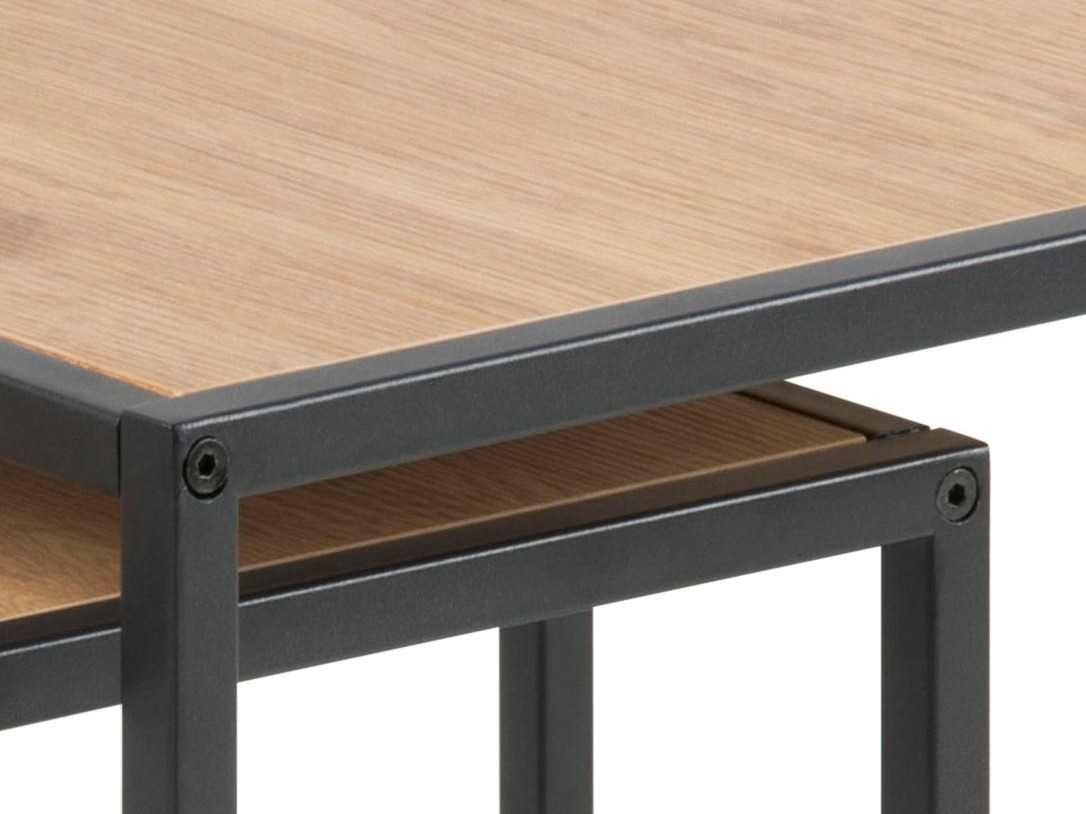 Conjunto de mesas de apoio Norsica 461 (Carvalho selvagem + Preto)