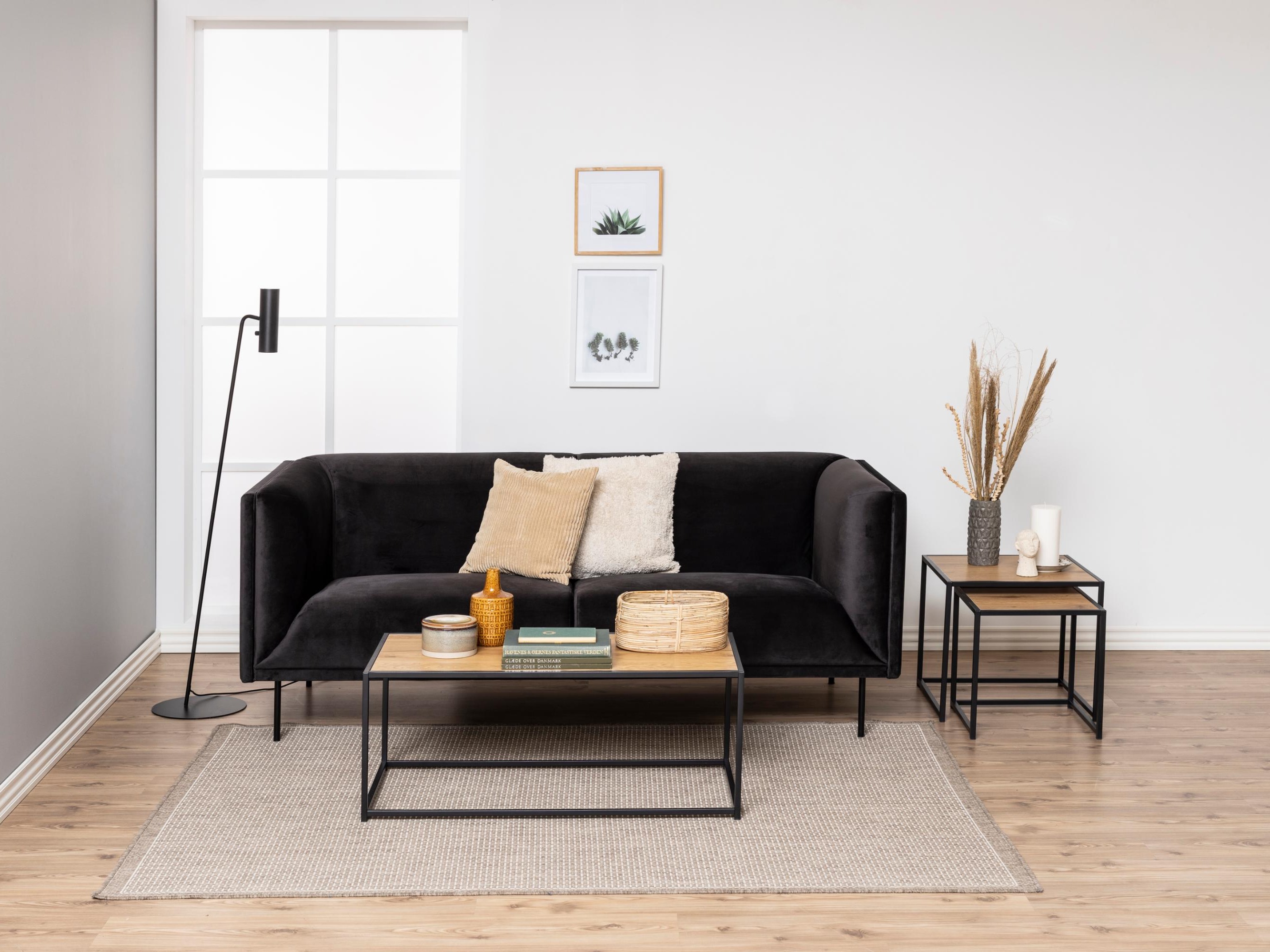 Conjunto de mesas de apoio Norsica 461 (Carvalho selvagem + Preto)