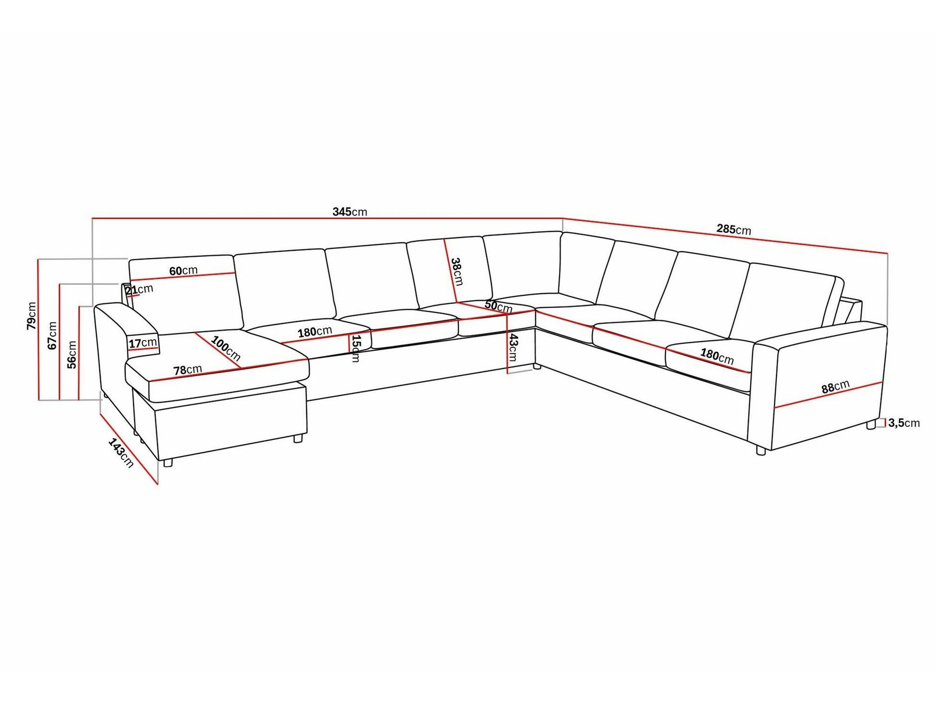 Sofá de canto Scandinavian Choice Remavio 125 (Cinzento)