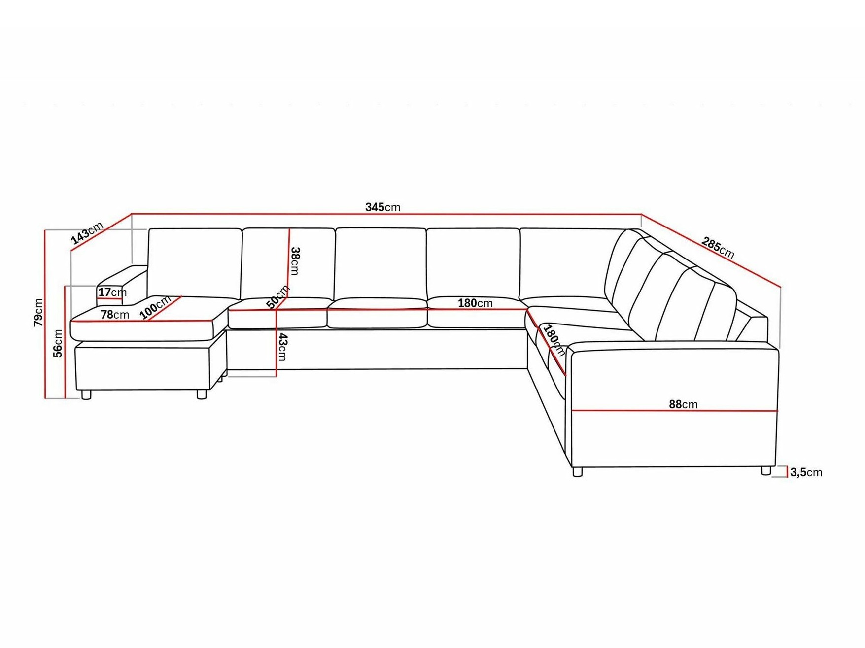 Sofá de canto Scandinavian Choice Remavio 125 (Dortmund 1115)