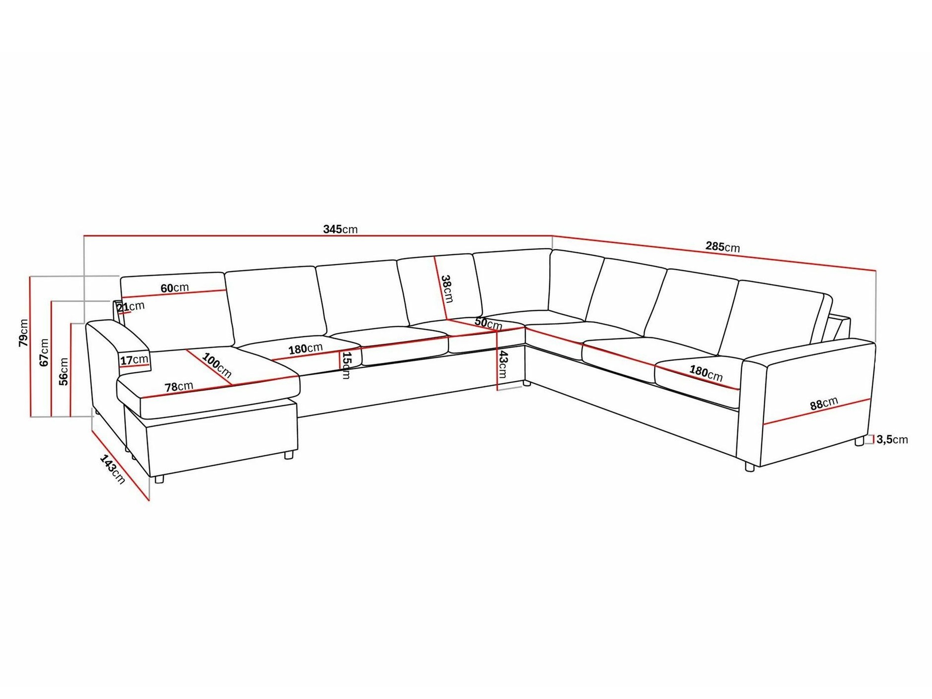 Sofá de canto Scandinavian Choice Remavio 125 (Dortmund 1115)