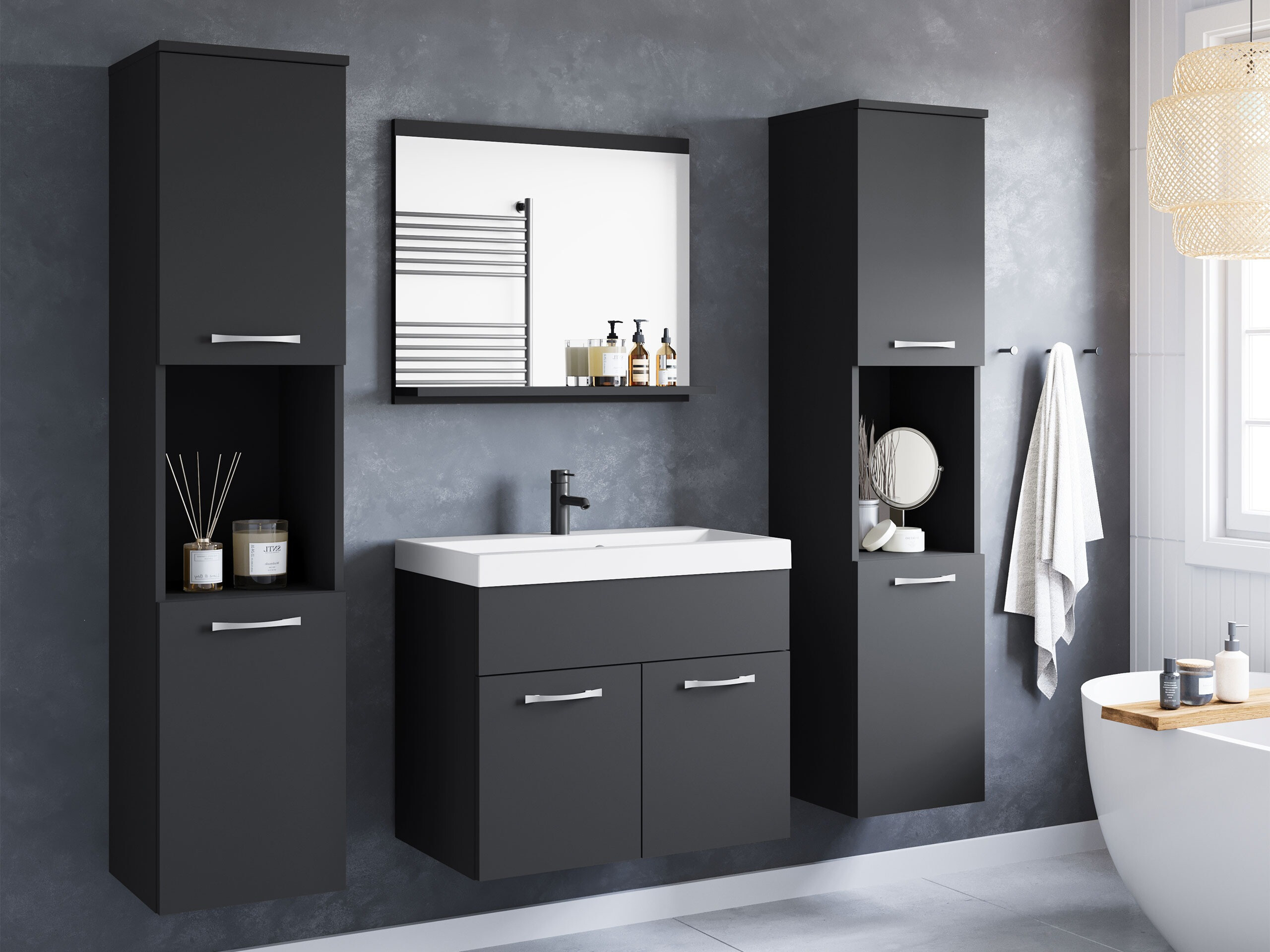 Conjunto para casa de banho Sarasota 123 (Grafite)