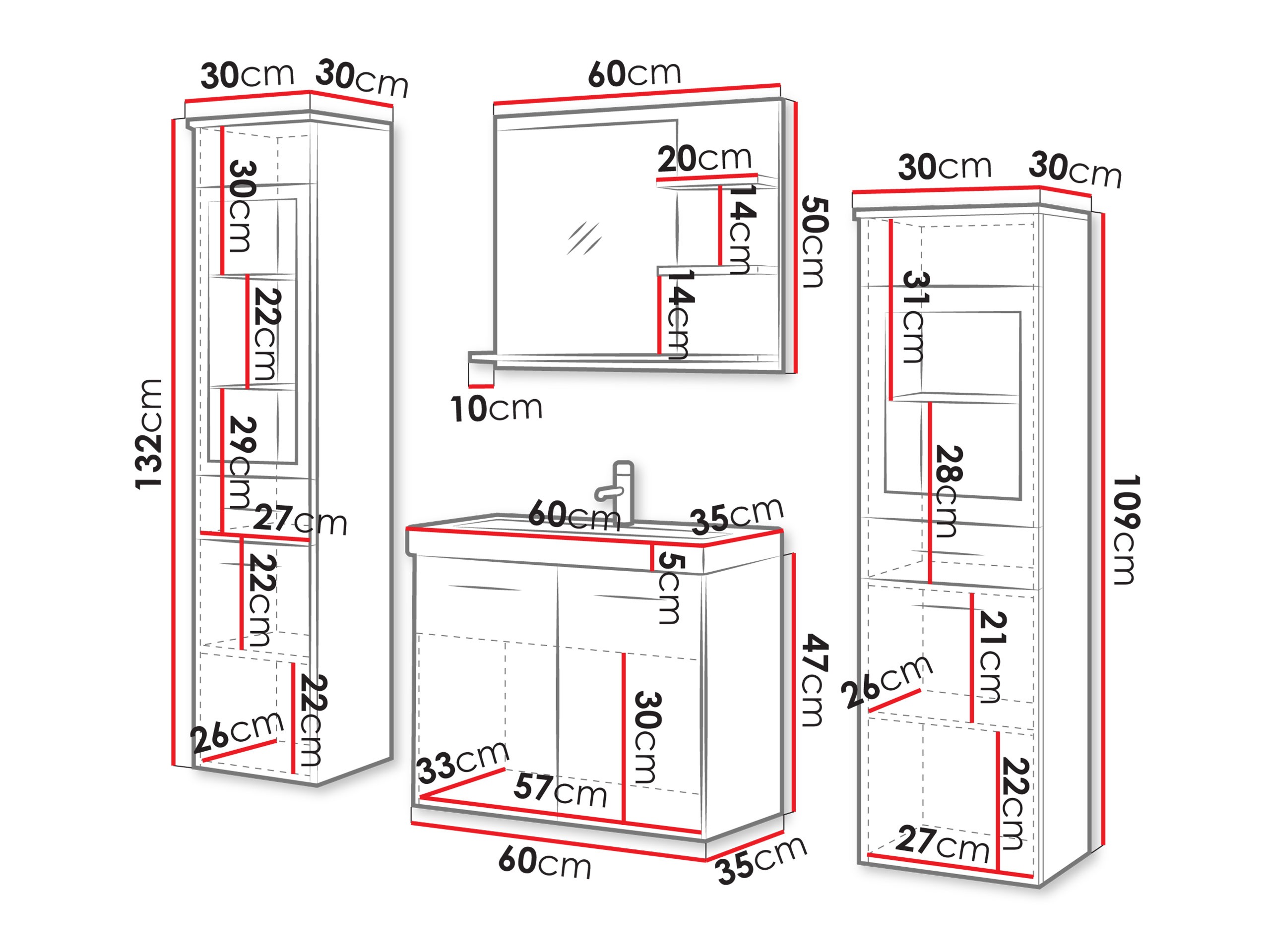 Conjunto para casa de banho Sarasota 141 (Caxemira)