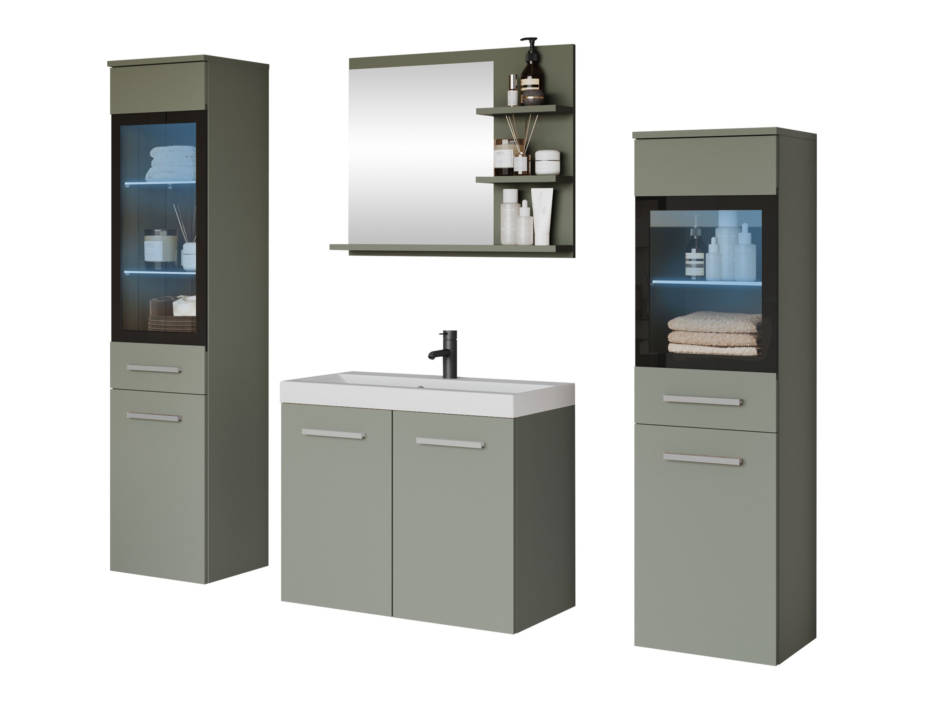 Conjunto para casa de banho Scientia IV (Verde empoeirado)