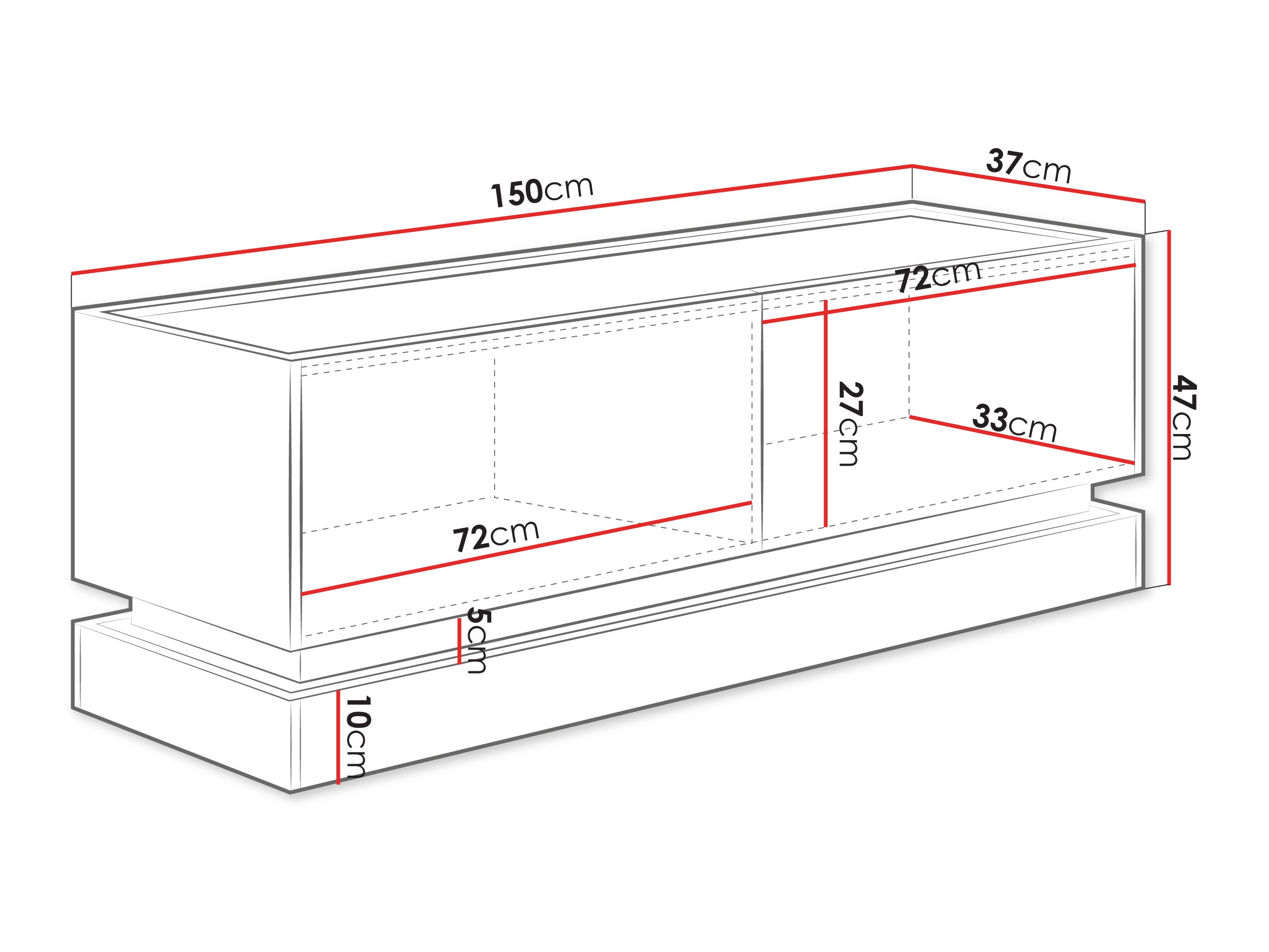 Móvel de TV Comfivo Tilia I (Castanho claro + Carvalho)