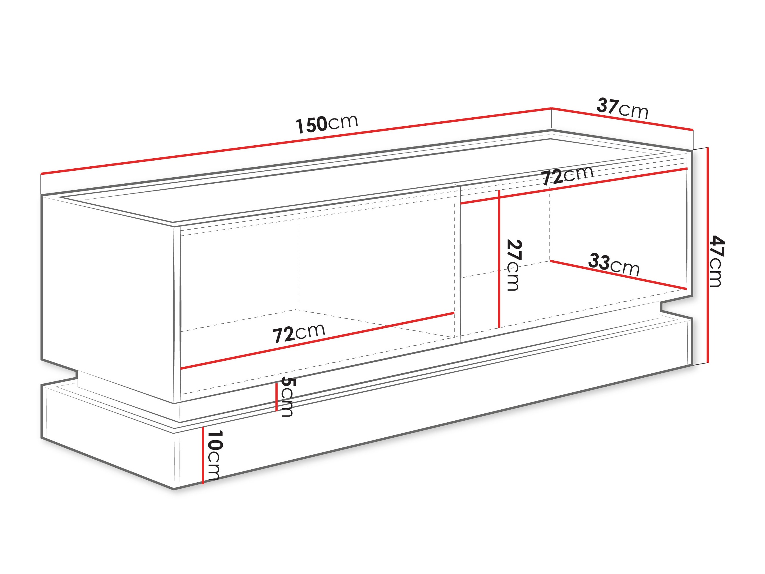 Móvel de TV Comfivo Tilia I (Preto + Carvalho)