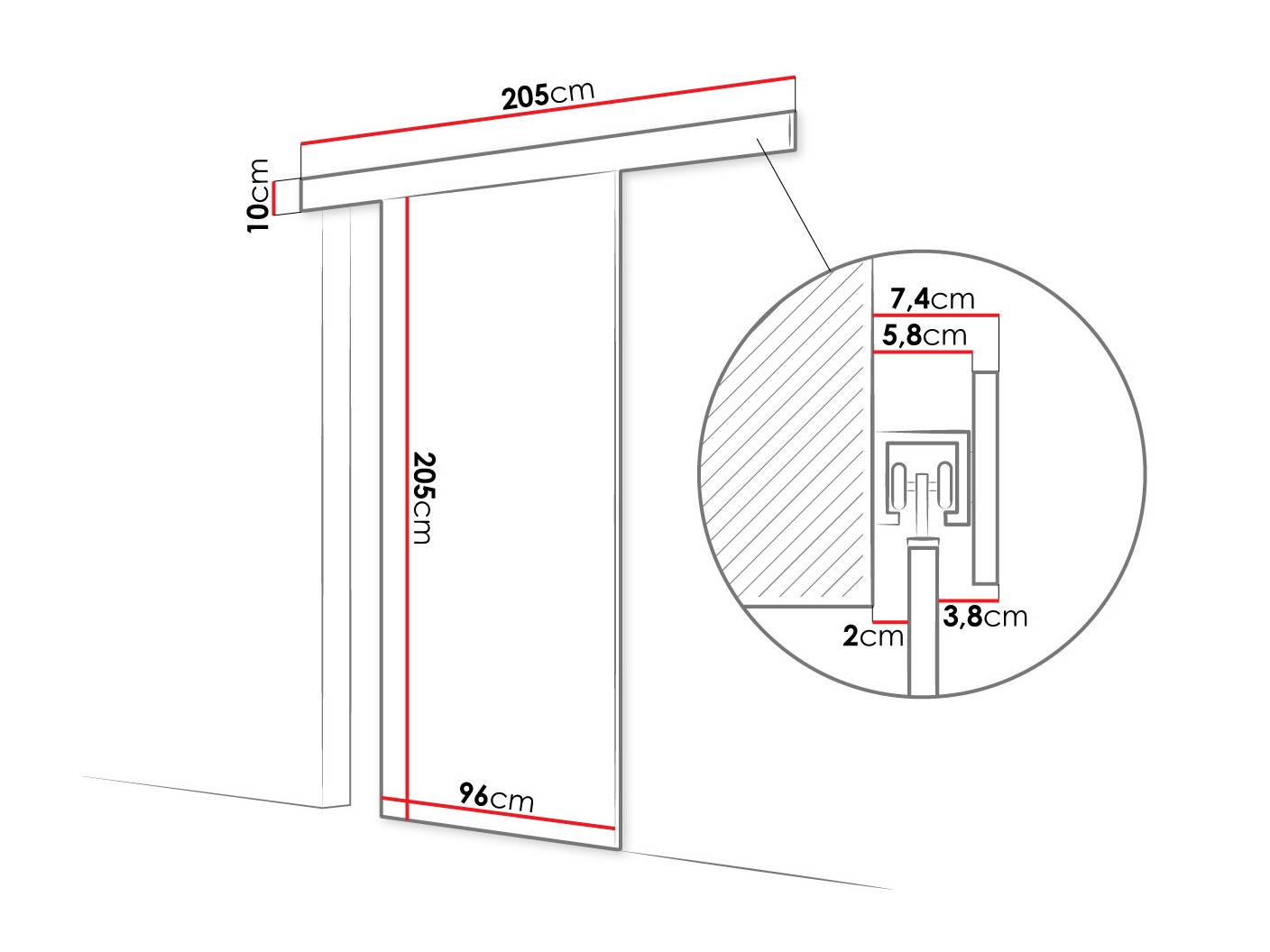 Porta de correr Closico 178 (Caxemira)