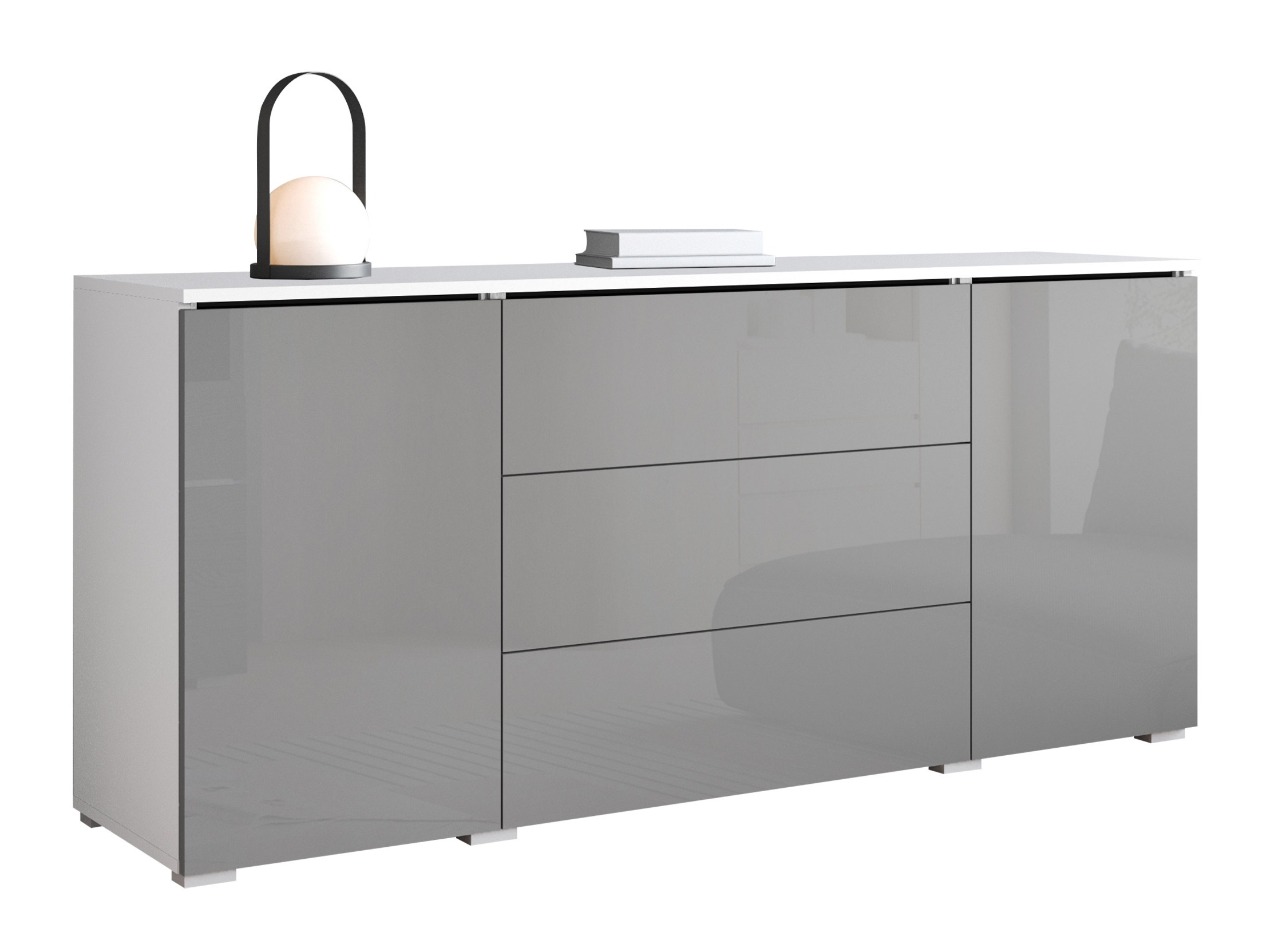 Cómoda Mirfivo 102 (Cinzento brilhante)