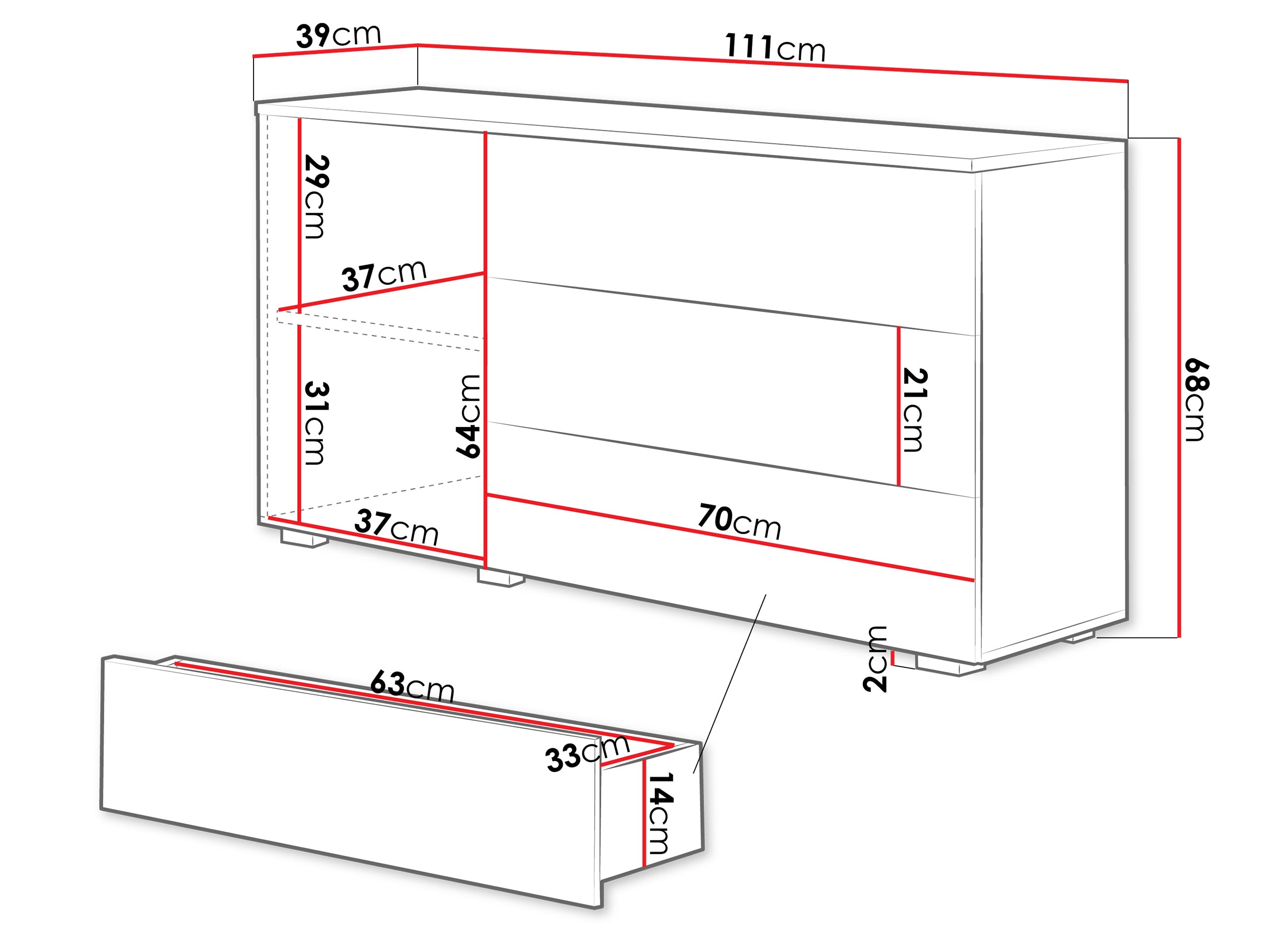 Cómoda Sarasota 128 (Caxemira)