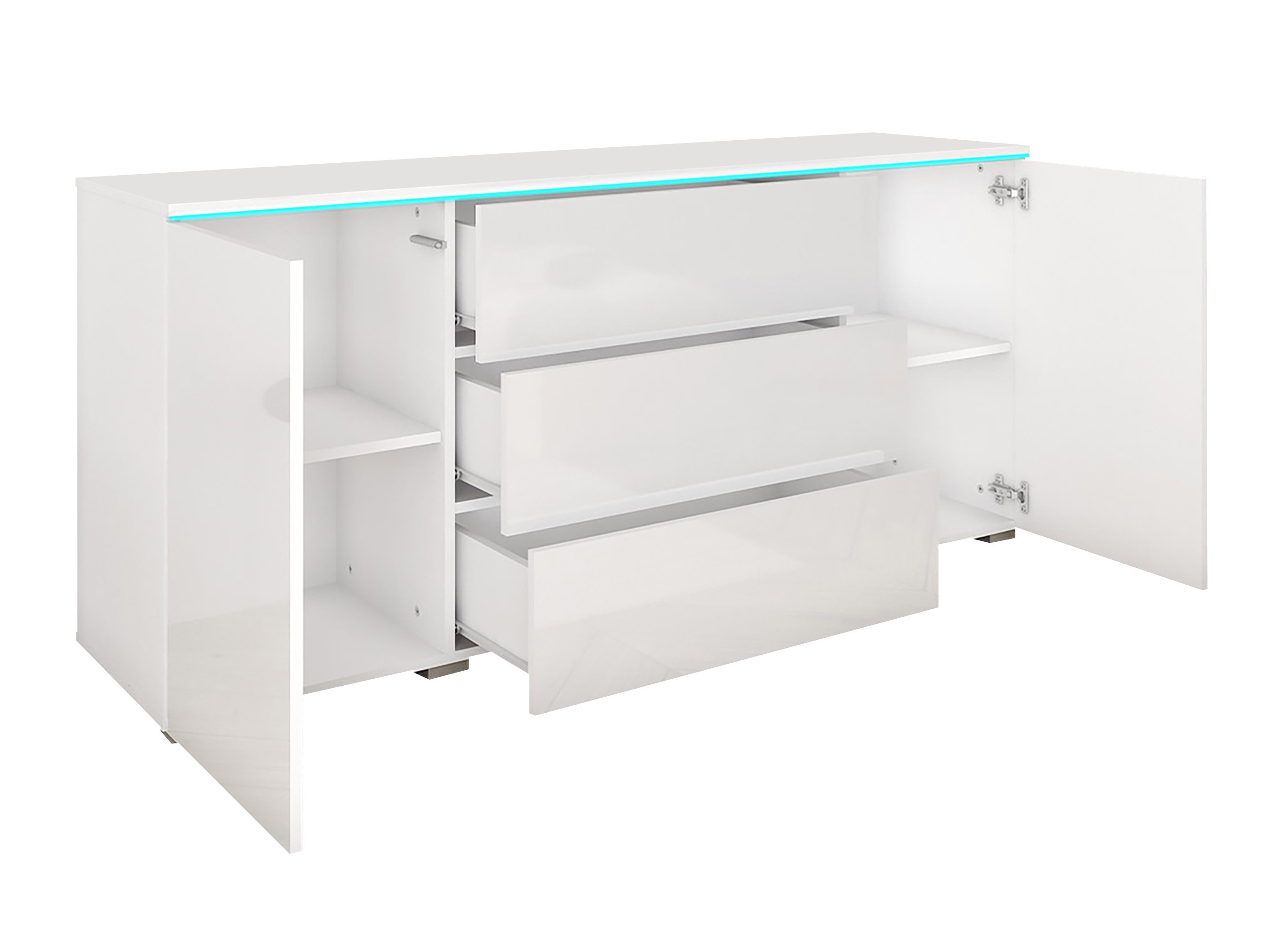 Cómoda Sarasota 142 (Cinzento brilhante)