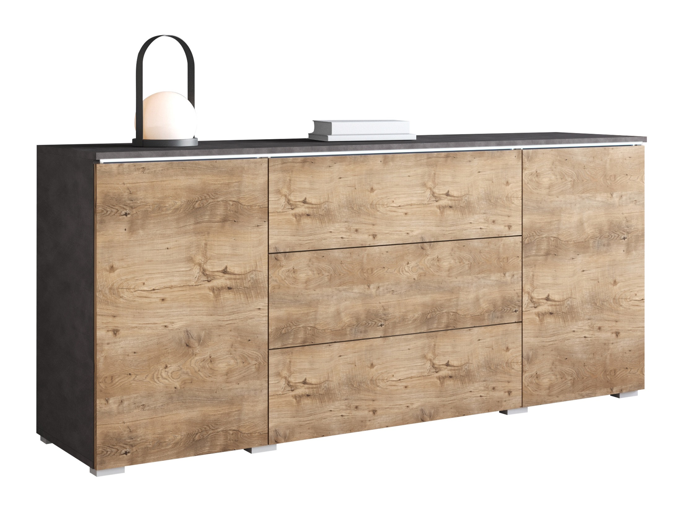 Cómoda Sarasota 142 (Matera cinzento + Castanha)