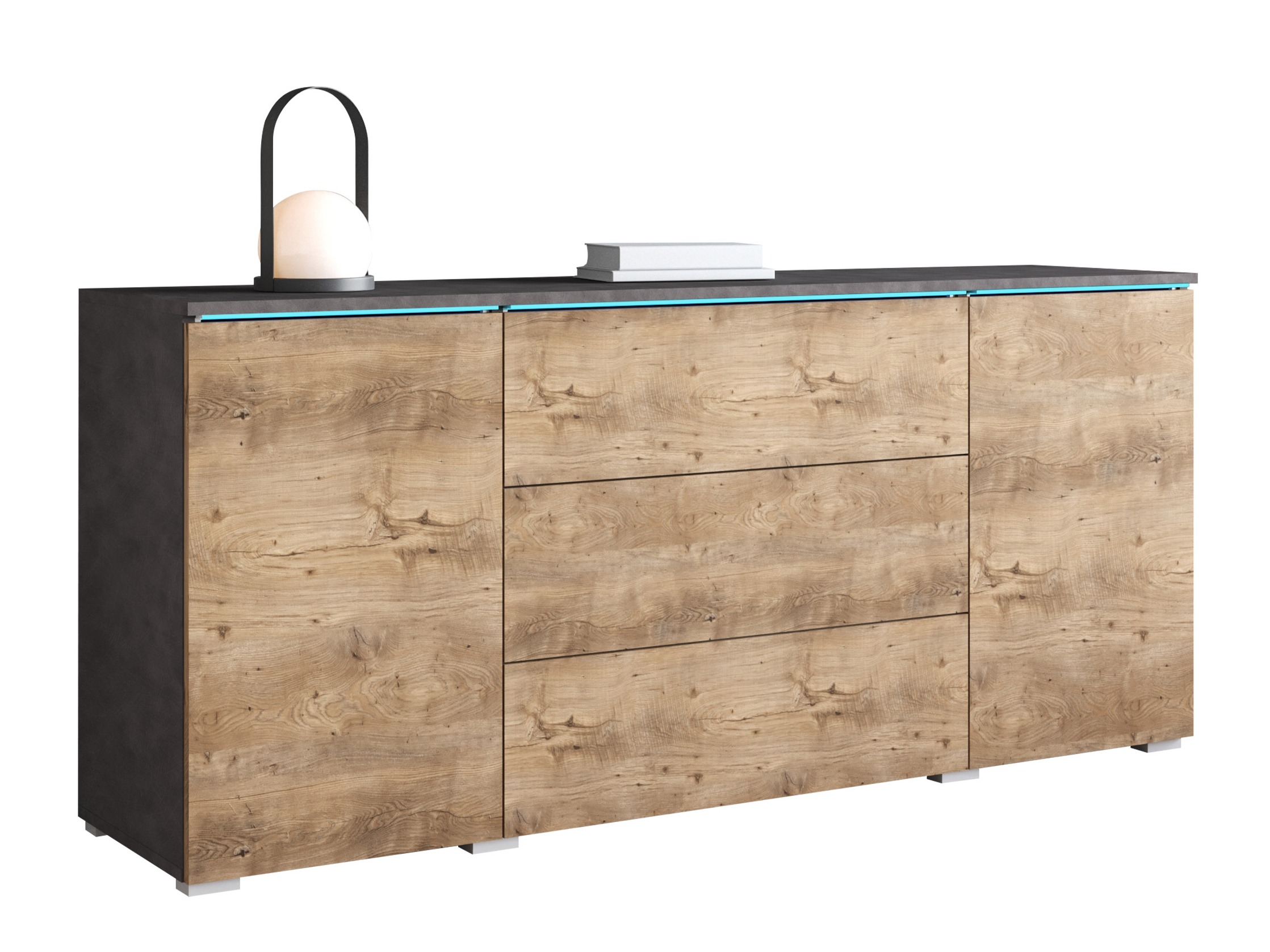 Cómoda Sarasota 142 (Matera cinzento + Castanha)