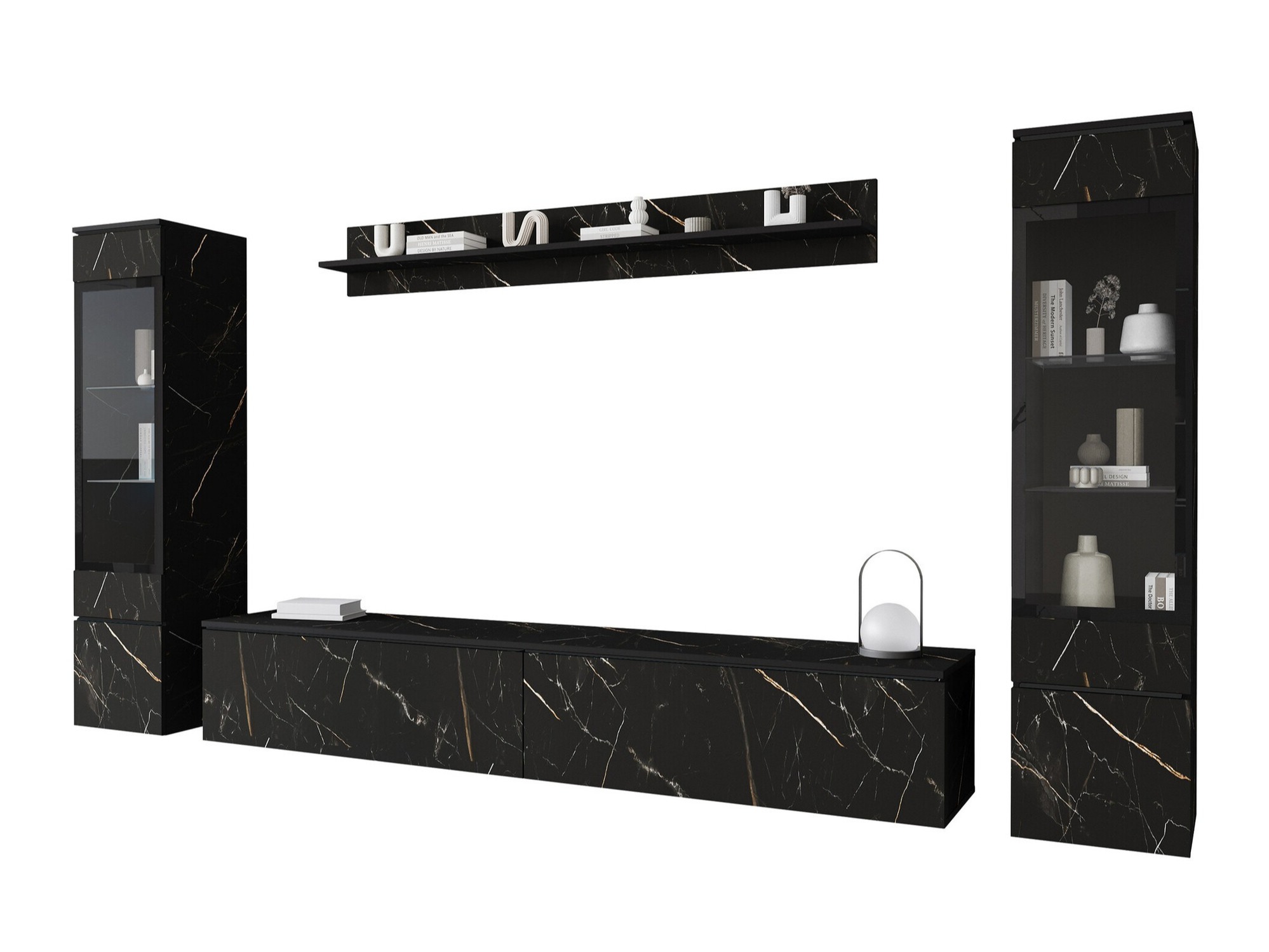Conjunto para sala de estar Mirfivo 101 (Mármore preto)