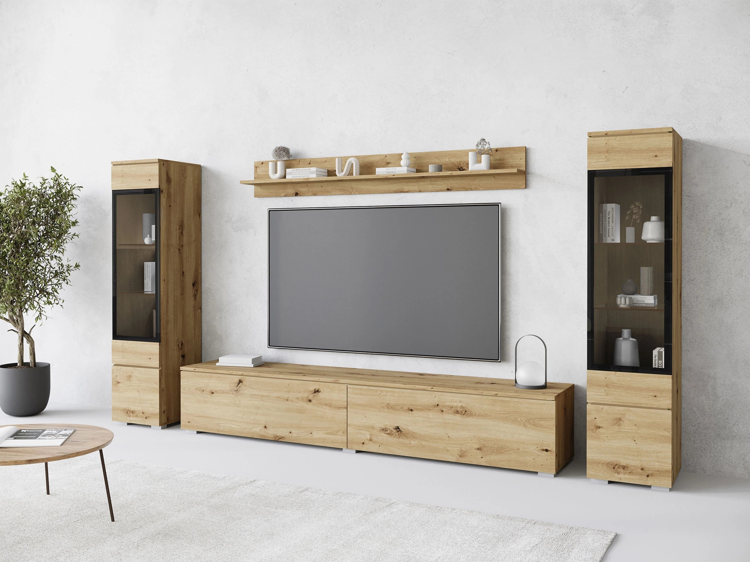 Conjunto para sala de estar Sarasota 126 (Carvalho Artisan)