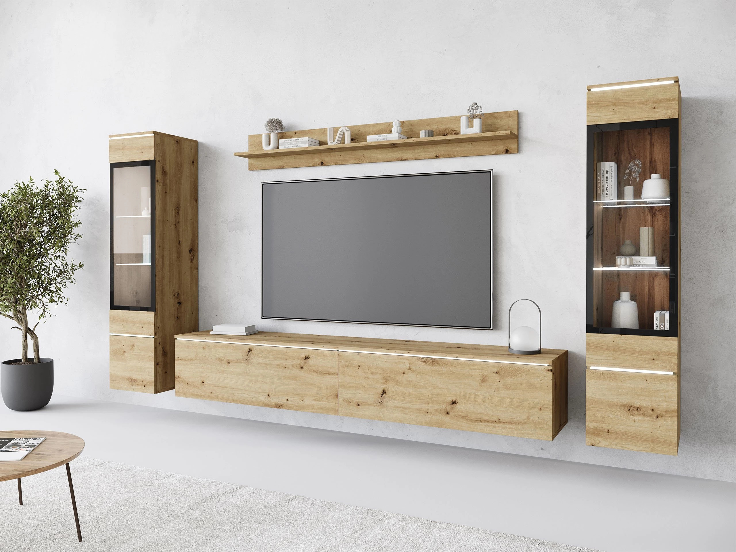 Conjunto para sala de estar Sarasota 126 (Carvalho Artisan)