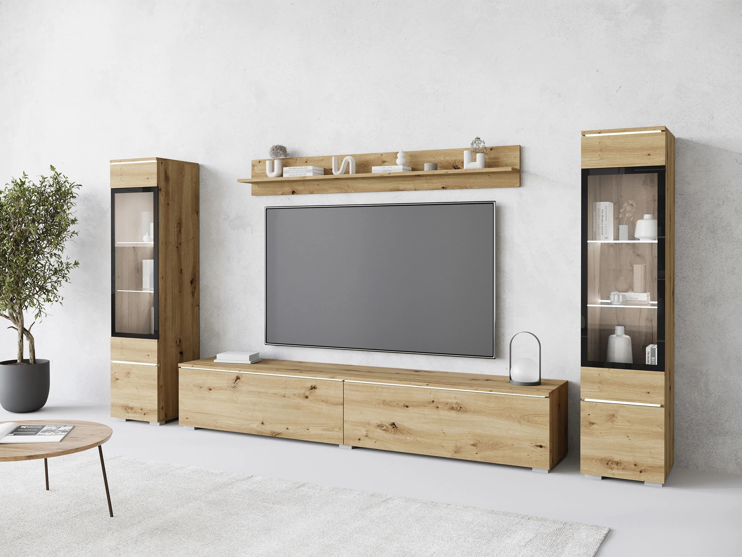 Conjunto para sala de estar Sarasota 126 (Carvalho Artisan)