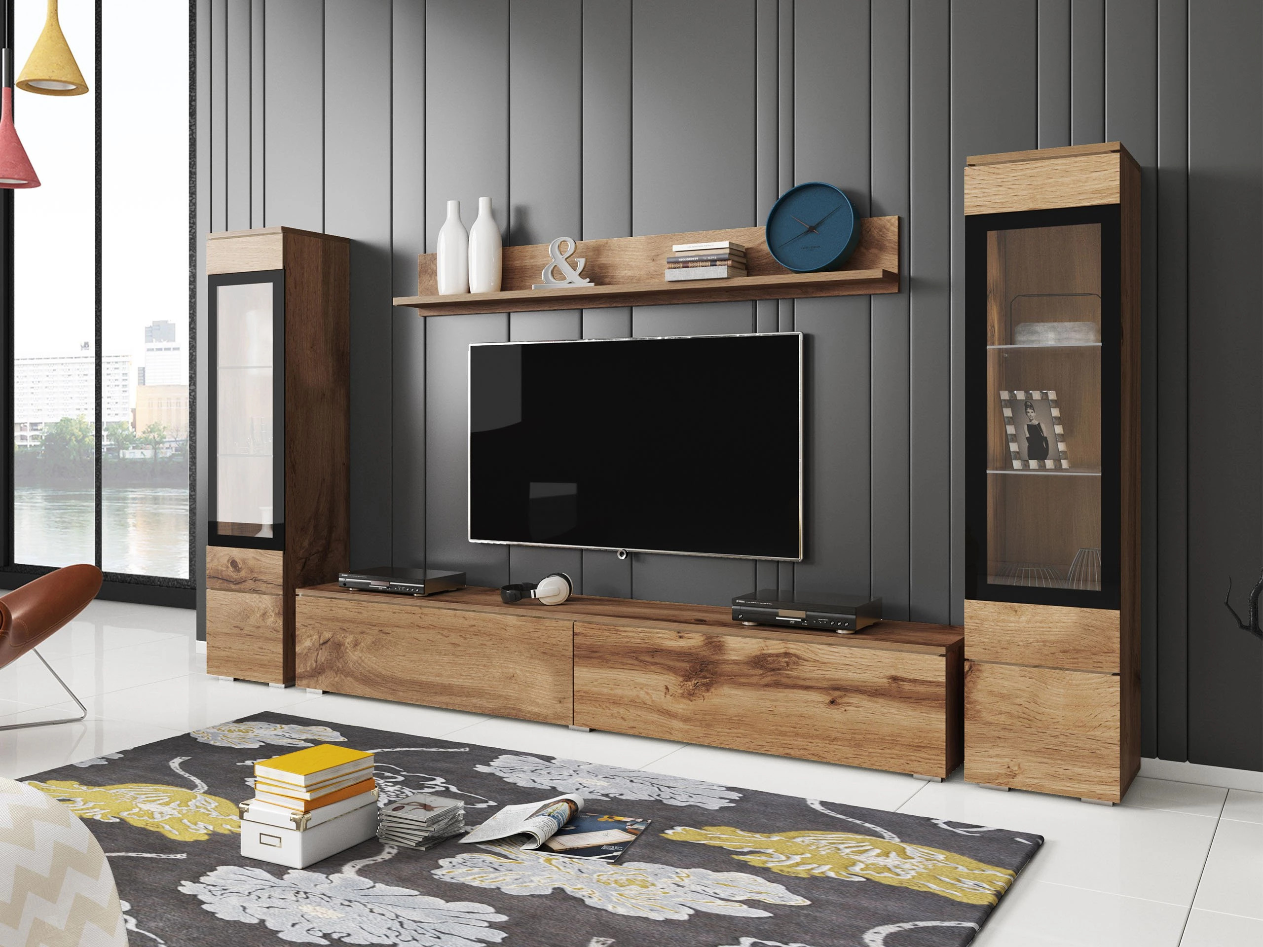 Conjunto para sala de estar Sarasota 126 (Carvalho wotan)