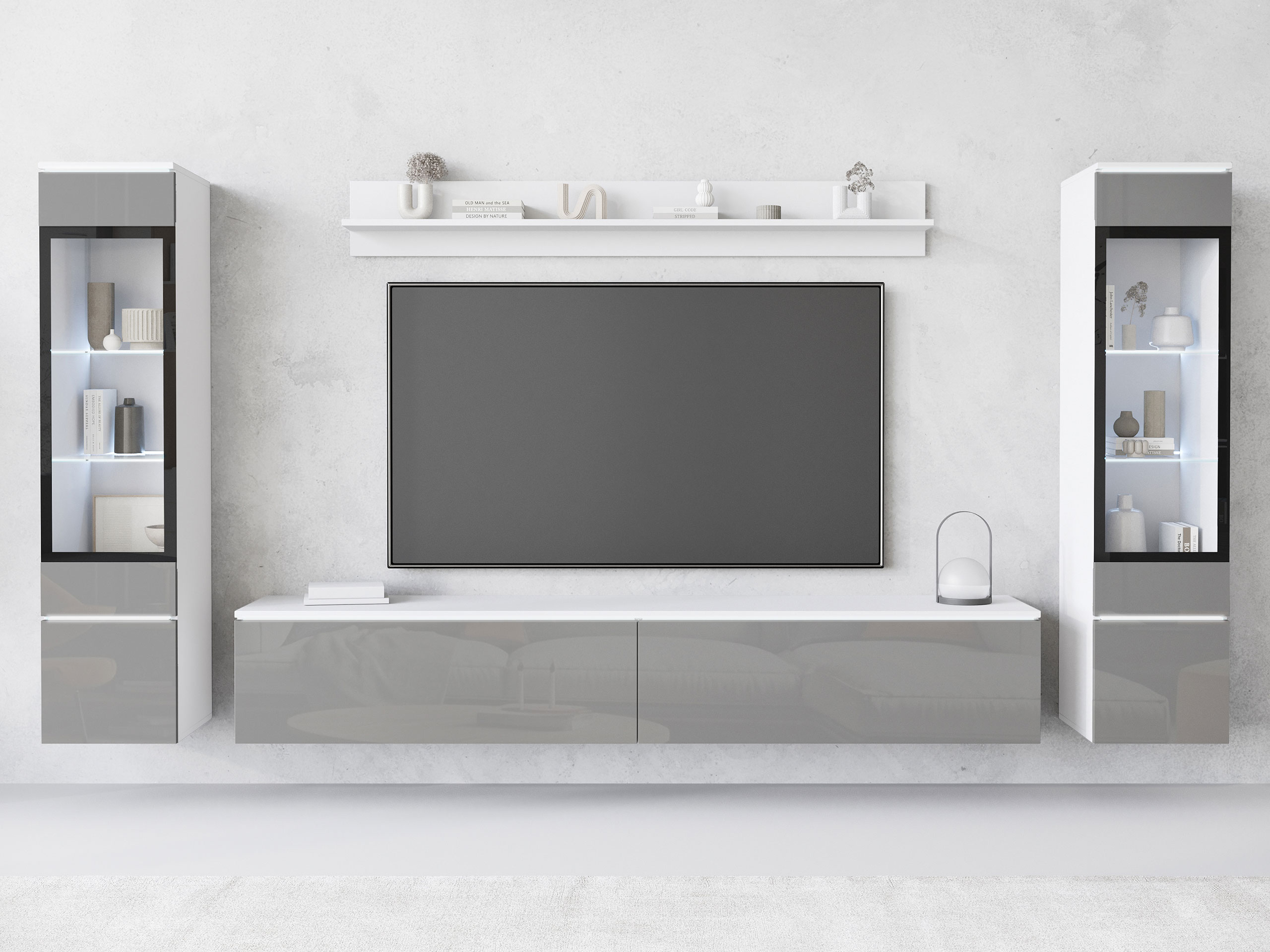 Conjunto para sala de estar Sarasota 126 (Cinzento brilhante)