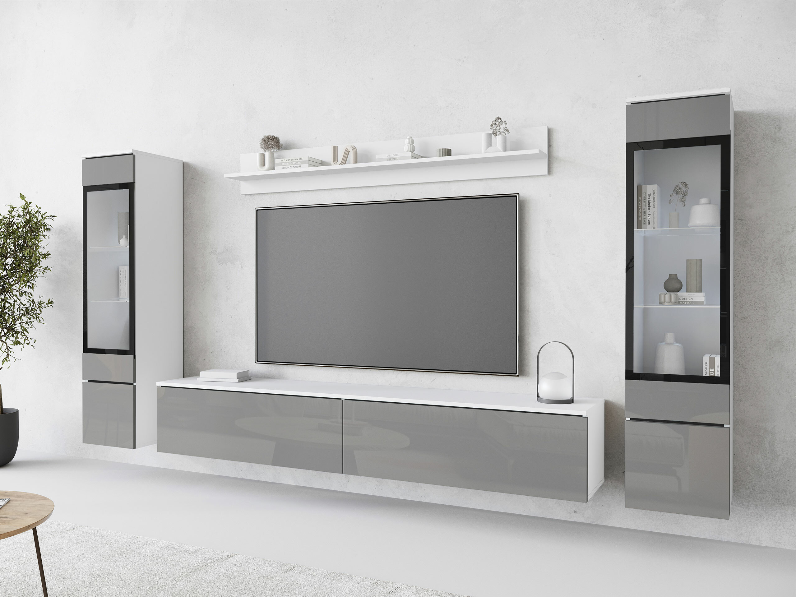 Conjunto para sala de estar Sarasota 126 (Cinzento brilhante)