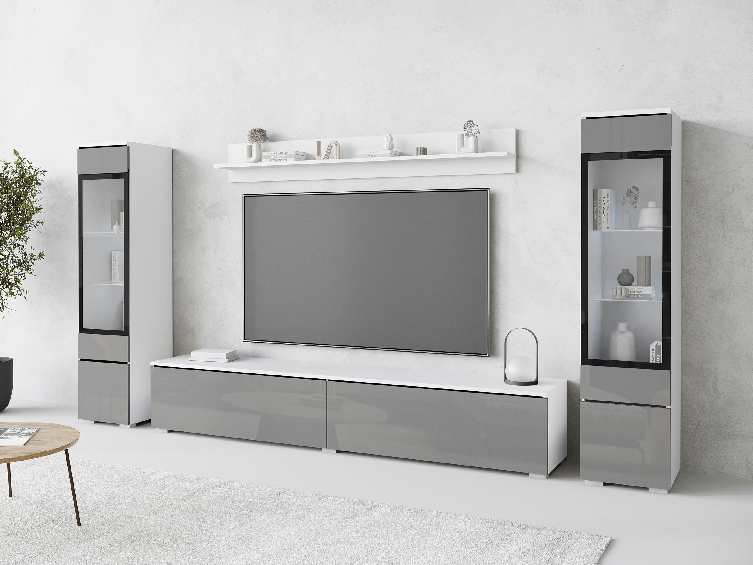 Conjunto para sala de estar Sarasota 126 (Cinzento brilhante)